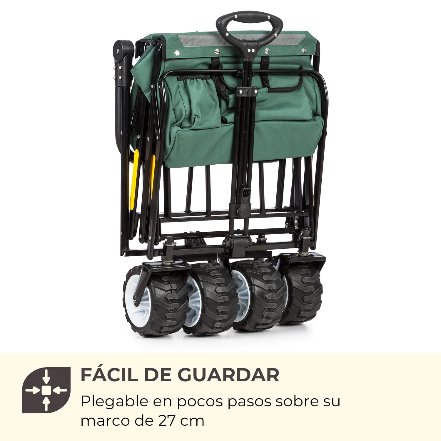 Easy Rider Carrito de mano hasta 70 kg Barra telescópica Plegable Verde Musgo Oscuro