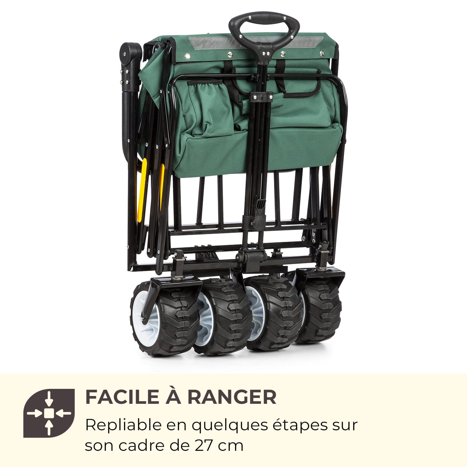 Easy Rider chariot de transport jusqu'à 70kg barre télescopique pliant vert Mousse Sombre