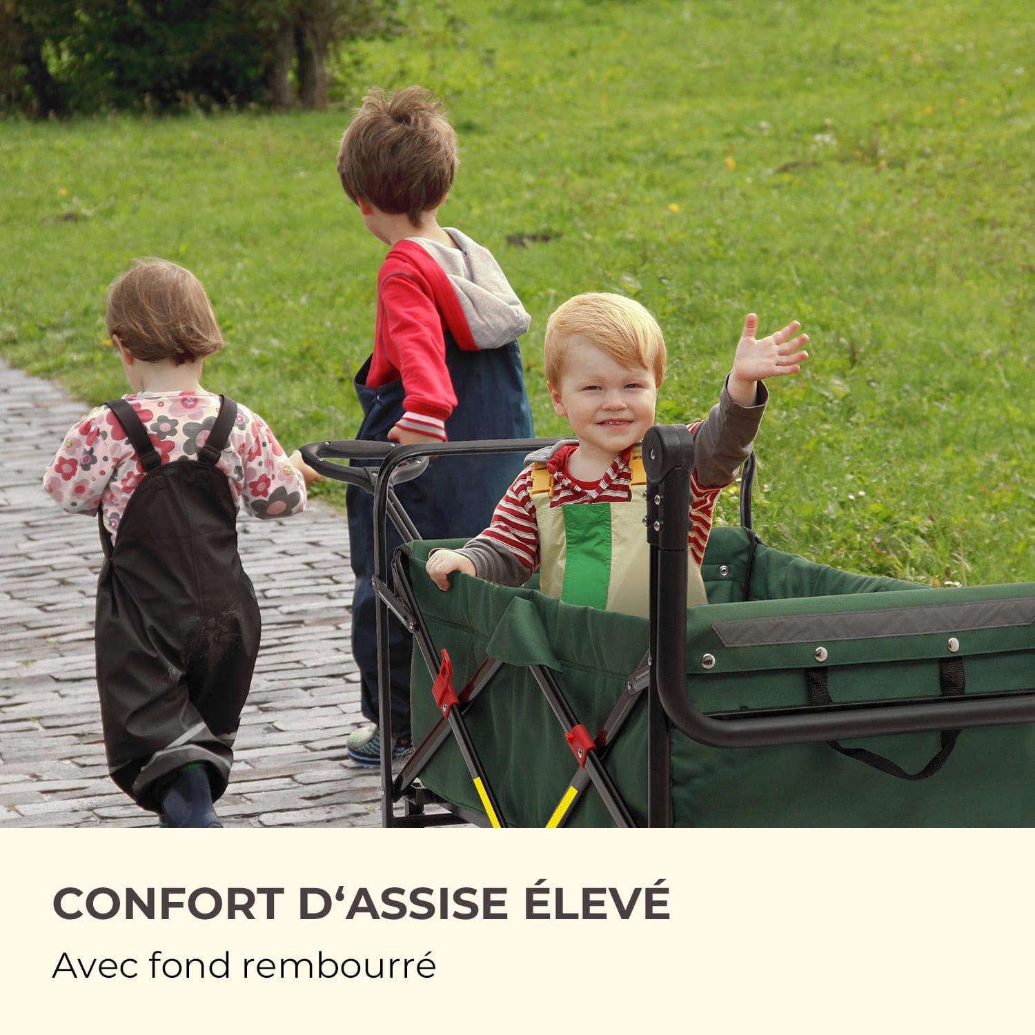 Easy Rider chariot de transport jusqu'à 70kg barre télescopique pliant vert Mousse Sombre