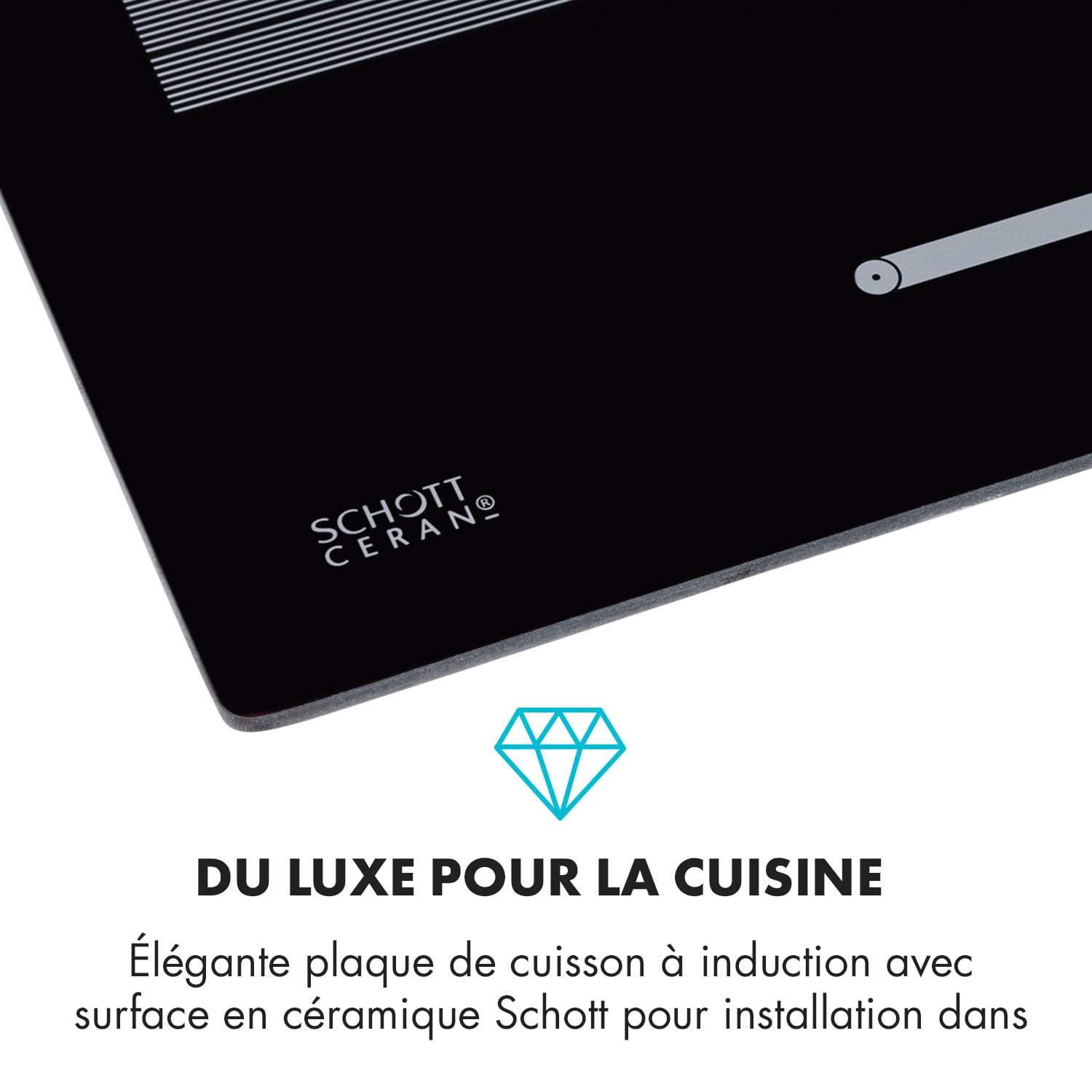 Virtuosa Flex 90 table de cuisson à induction 6 zones 10800W vitrocéramique noire 6