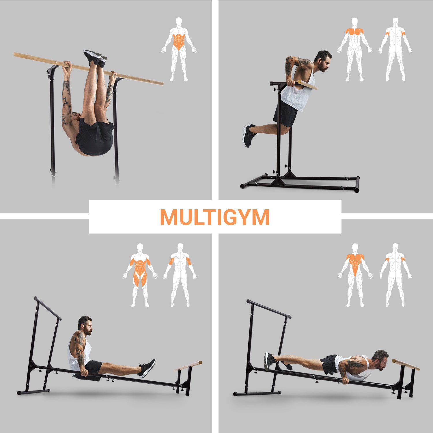 T-Trix, pull up állomás, MultiGym koncept, max. 110 kg, szállítótáska, fekete 