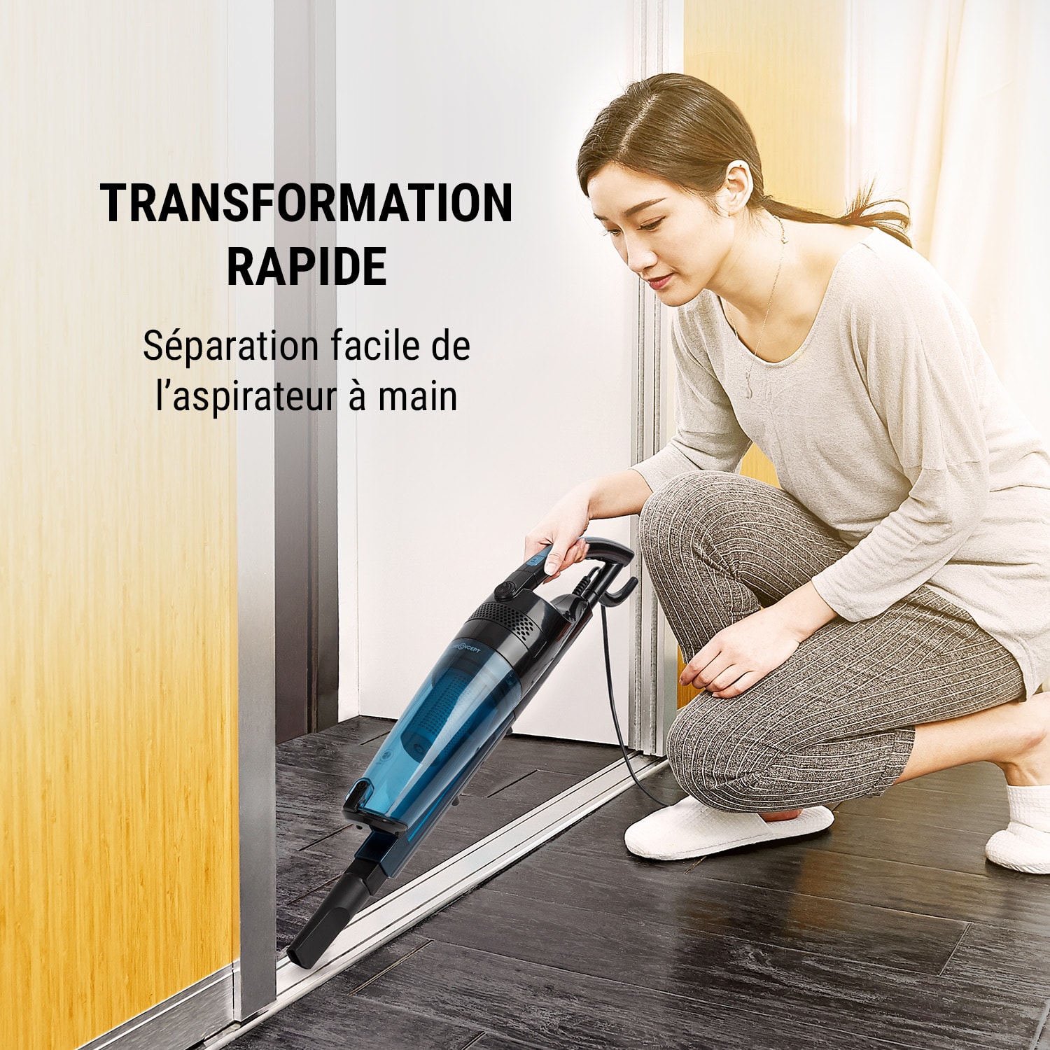 Duster Aspirateur cyclone sans sac 72dB 600W - bleu & noir 