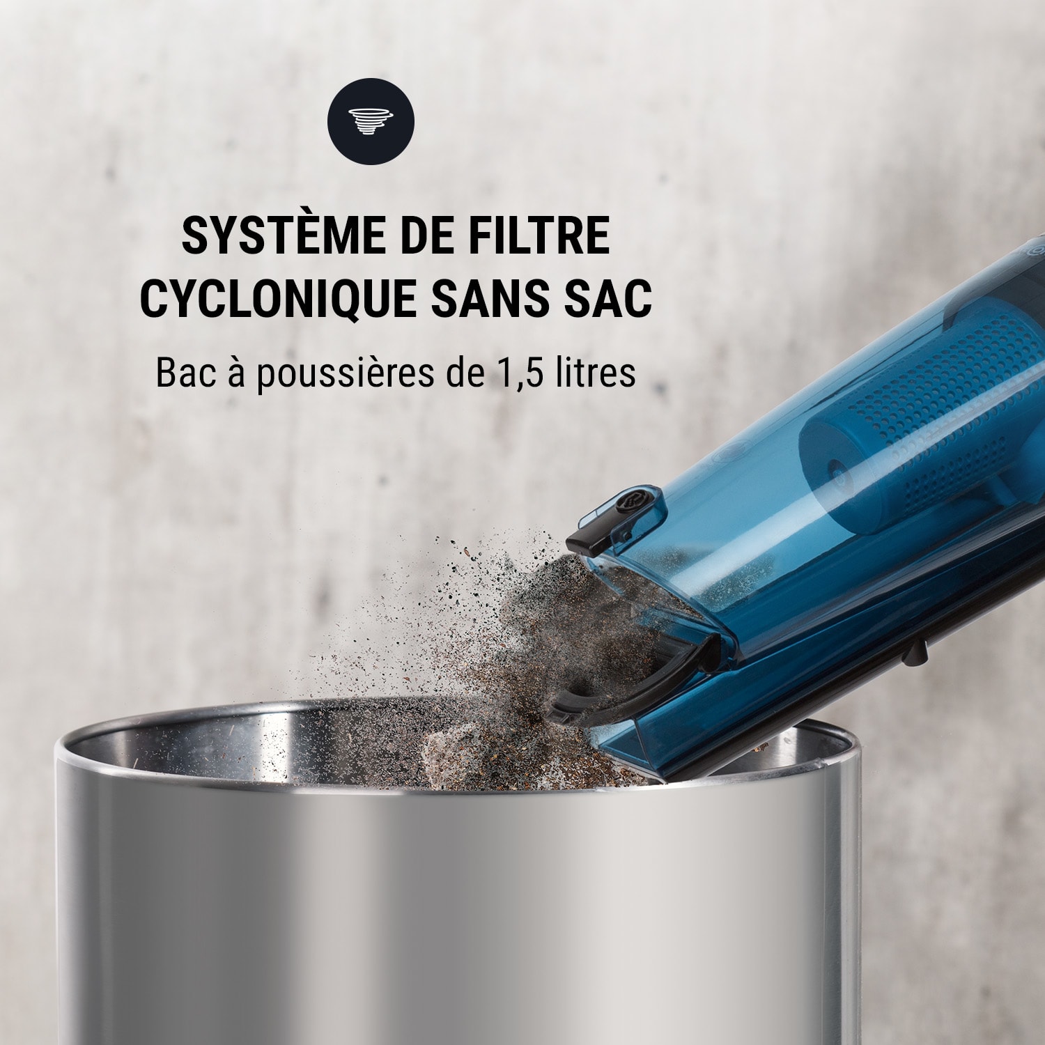 Duster Aspirateur cyclone sans sac 72dB 600W - bleu & noir 
