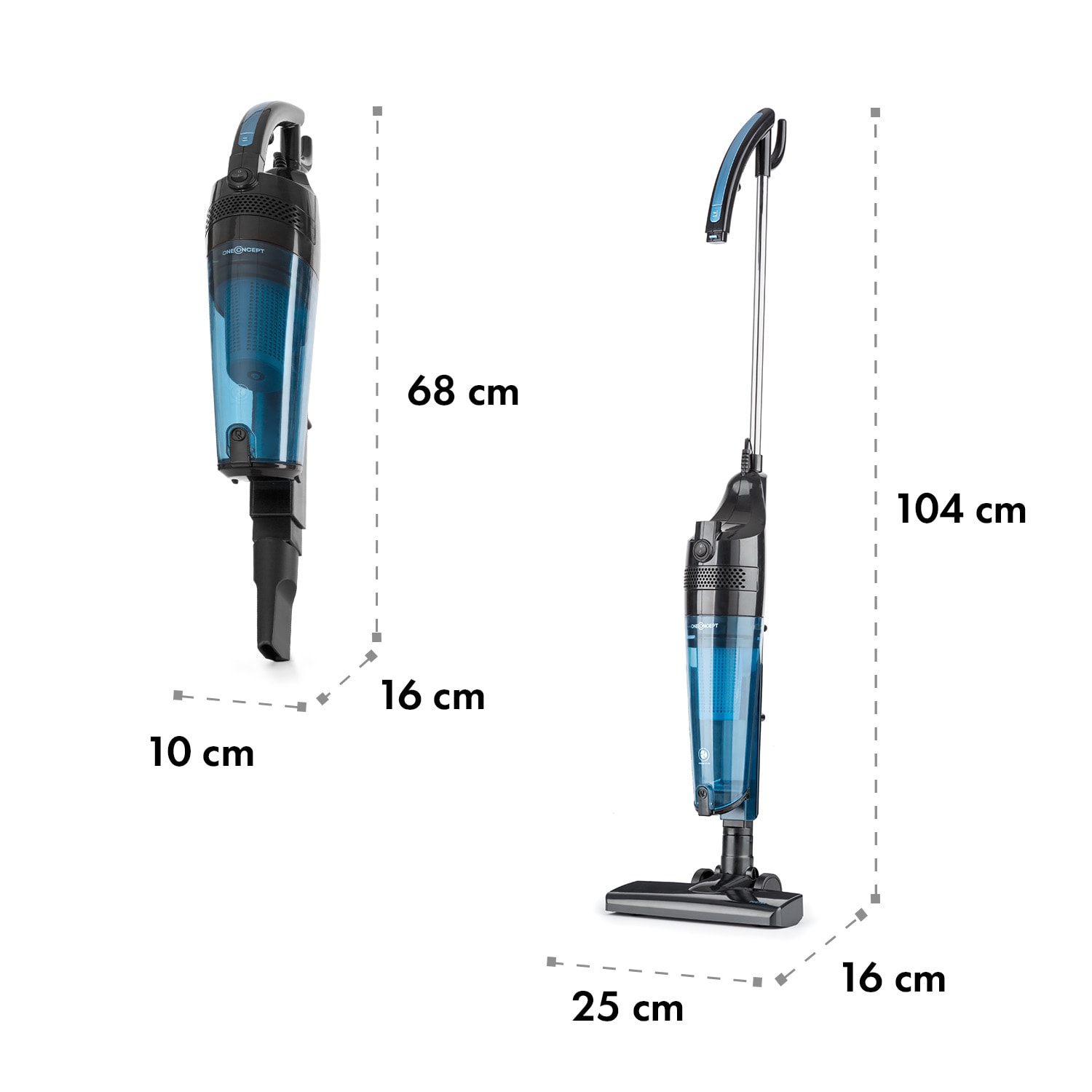 Duster Aspirateur cyclone sans sac 72dB 600W - bleu & noir 