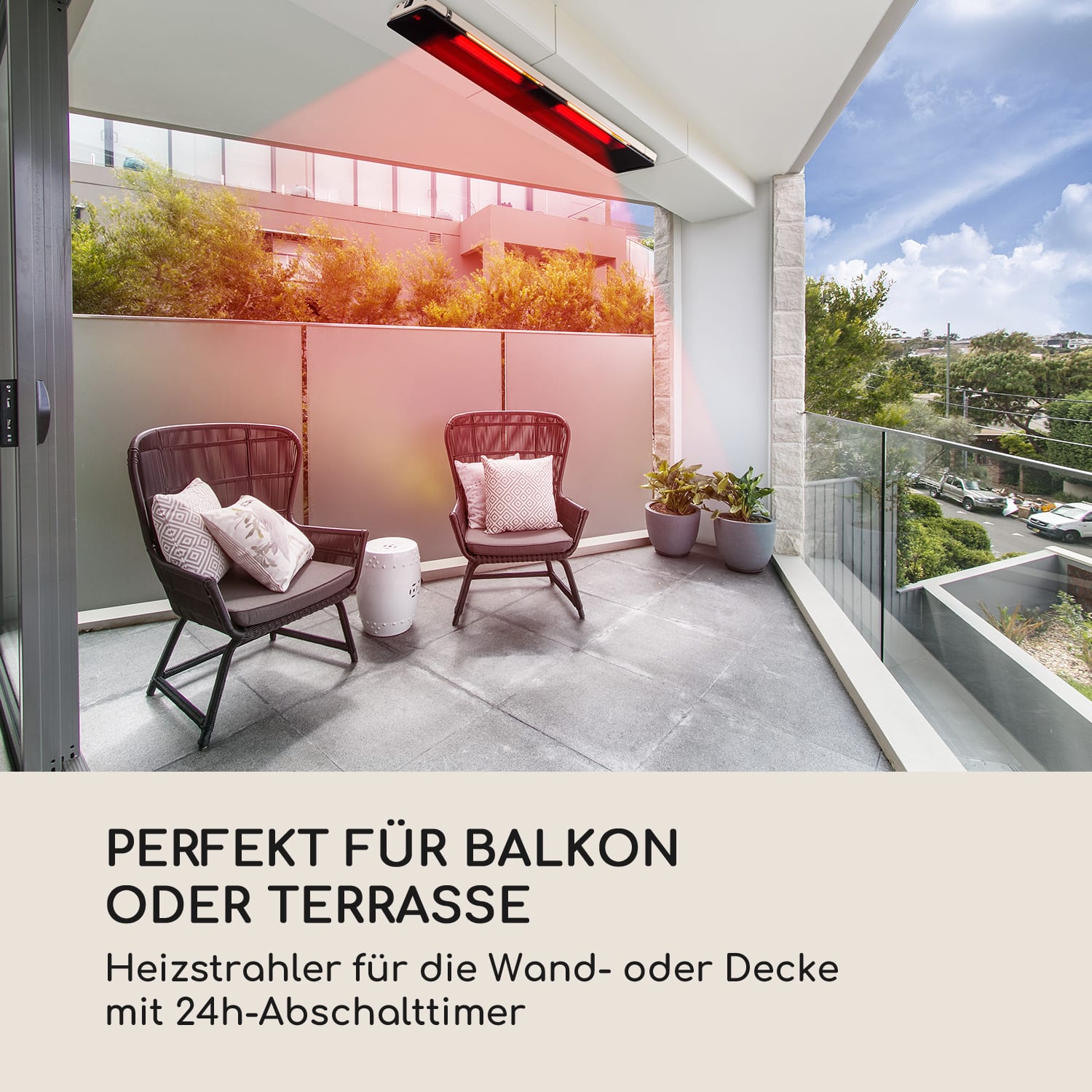 Phantom Plus Heizstrahler Aluminium 800/1200/2400W Fernbedienung grau 2400 W | Nein