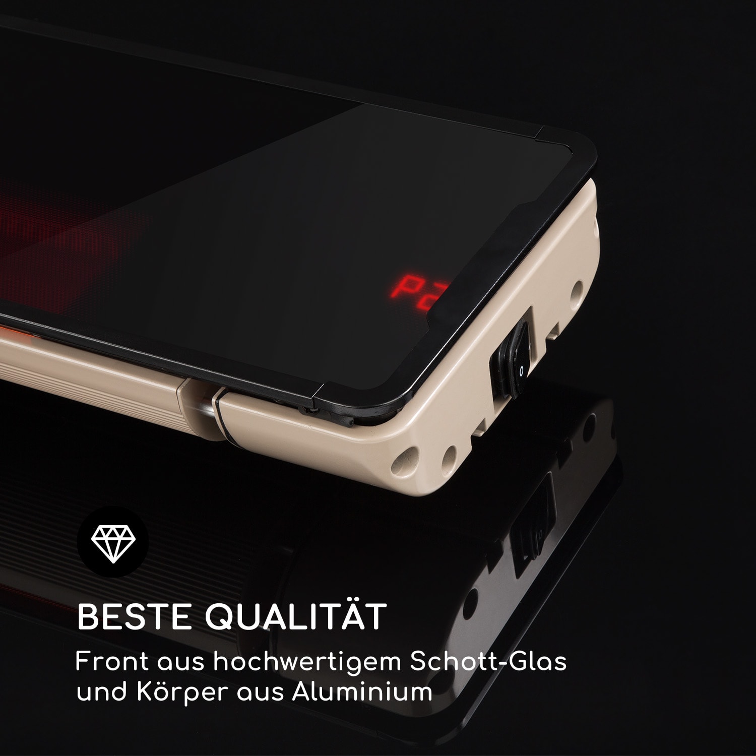 Phantom Heizstrahler Aluminium 900/1800W Fernbedienung grau 