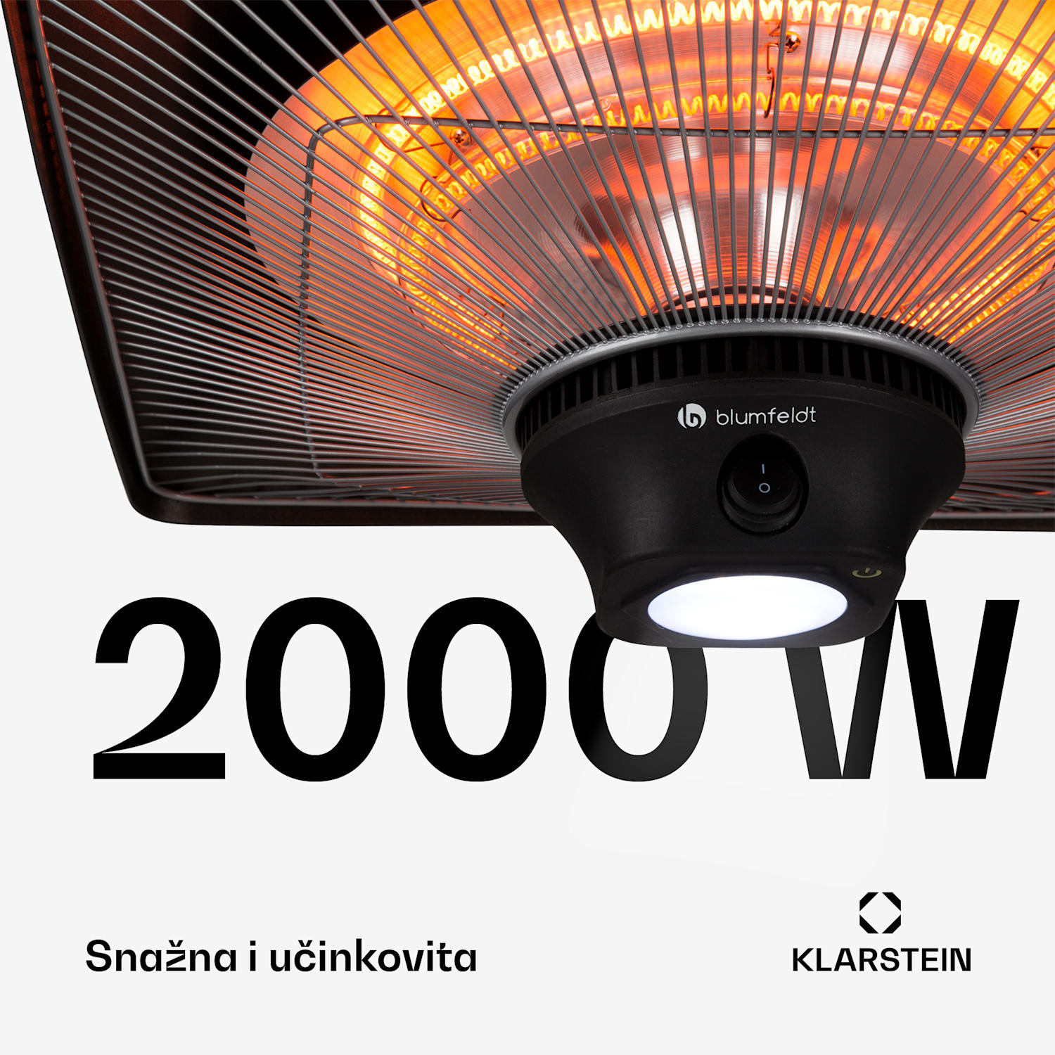 Heat Square, infracrvena grijalica, 1000 / 2000 W, Carbon, IP34, LED 