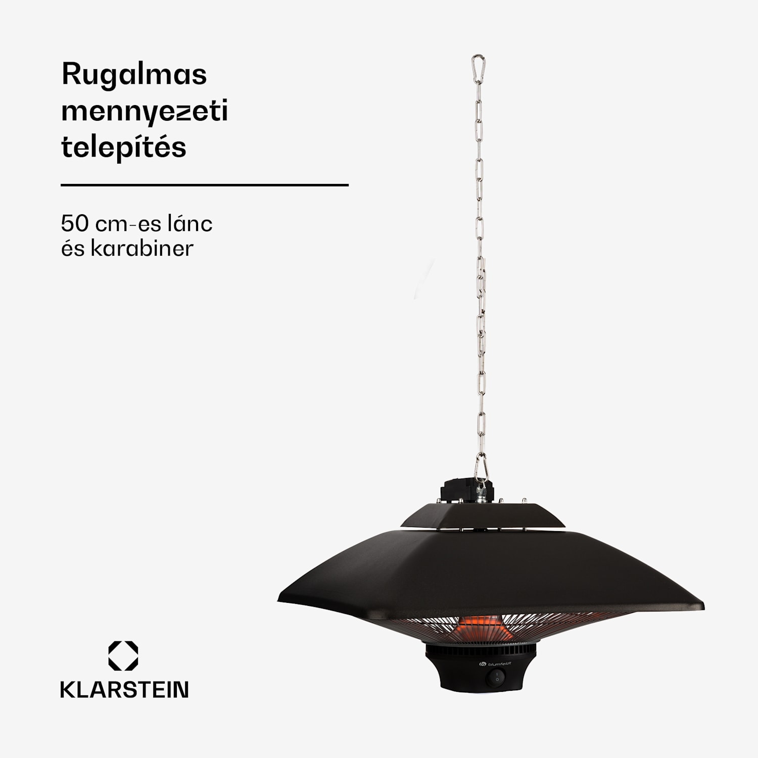 Heat Square, infravörös hősugárzó, 1000 / 2000 W, szén fűtőtest, IP34, LED 