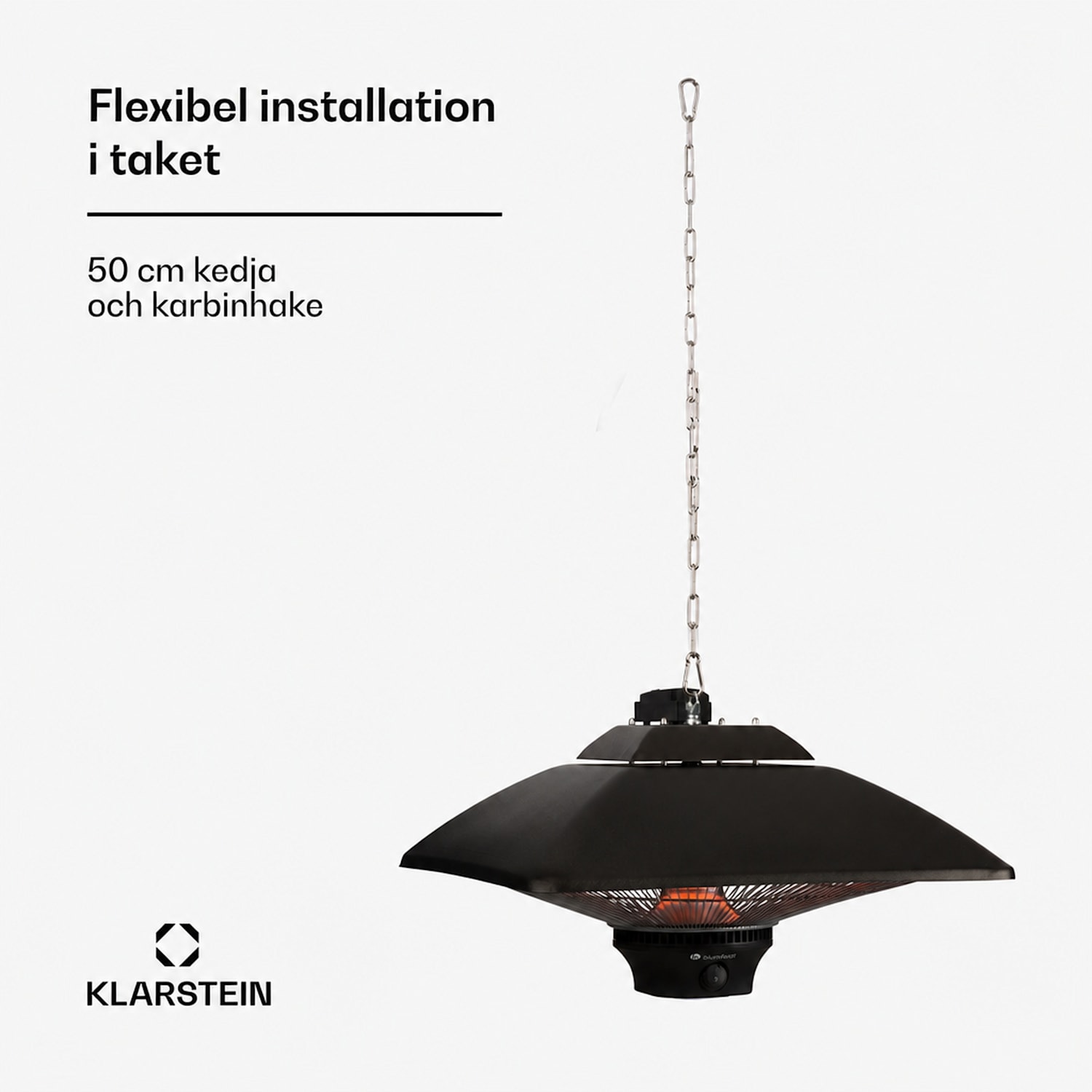 Heat Square Infravärmare 1000/2000W kol IP24 LED 