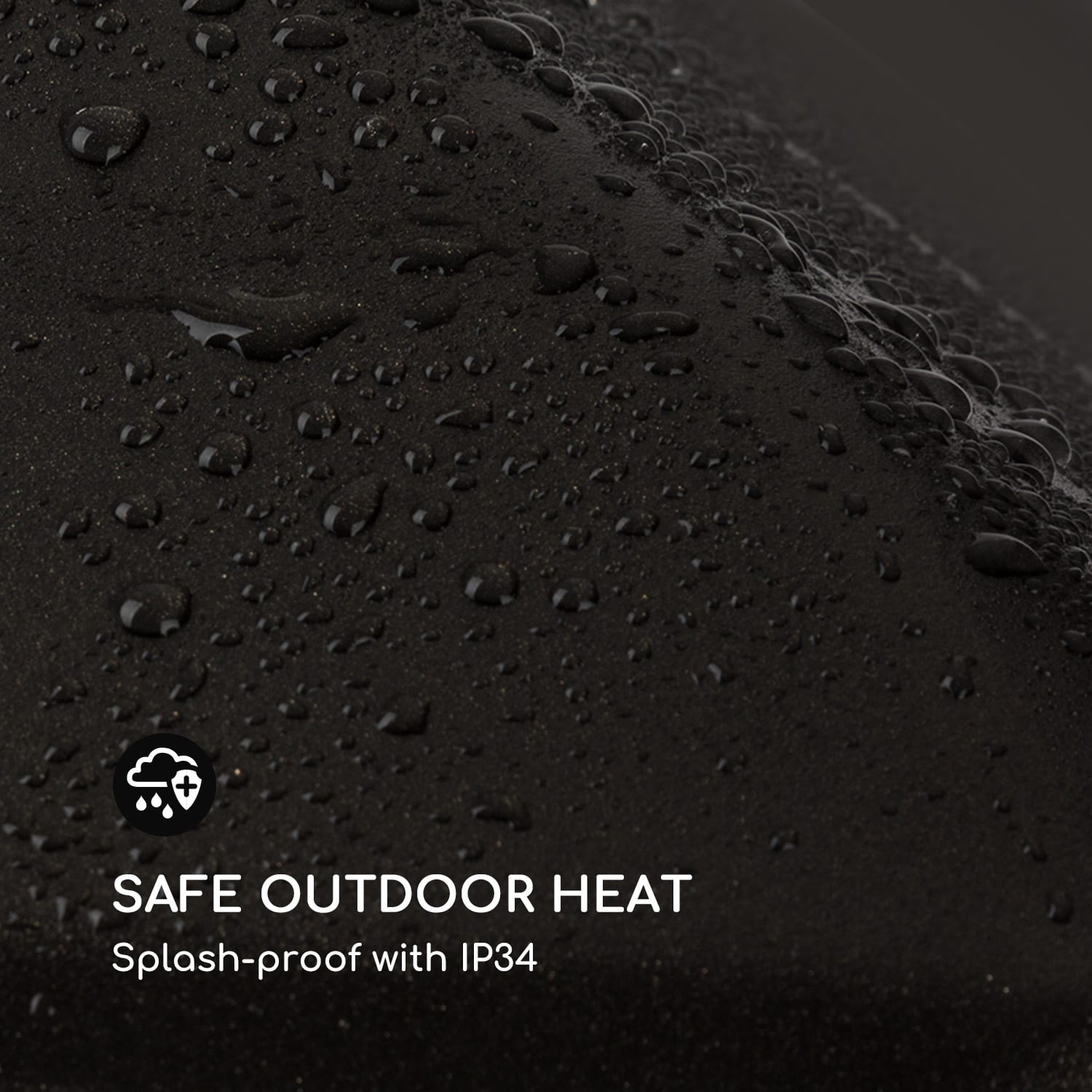 Heat Square infrared radiant heater 1000/2000W Carbon IP24 LED 