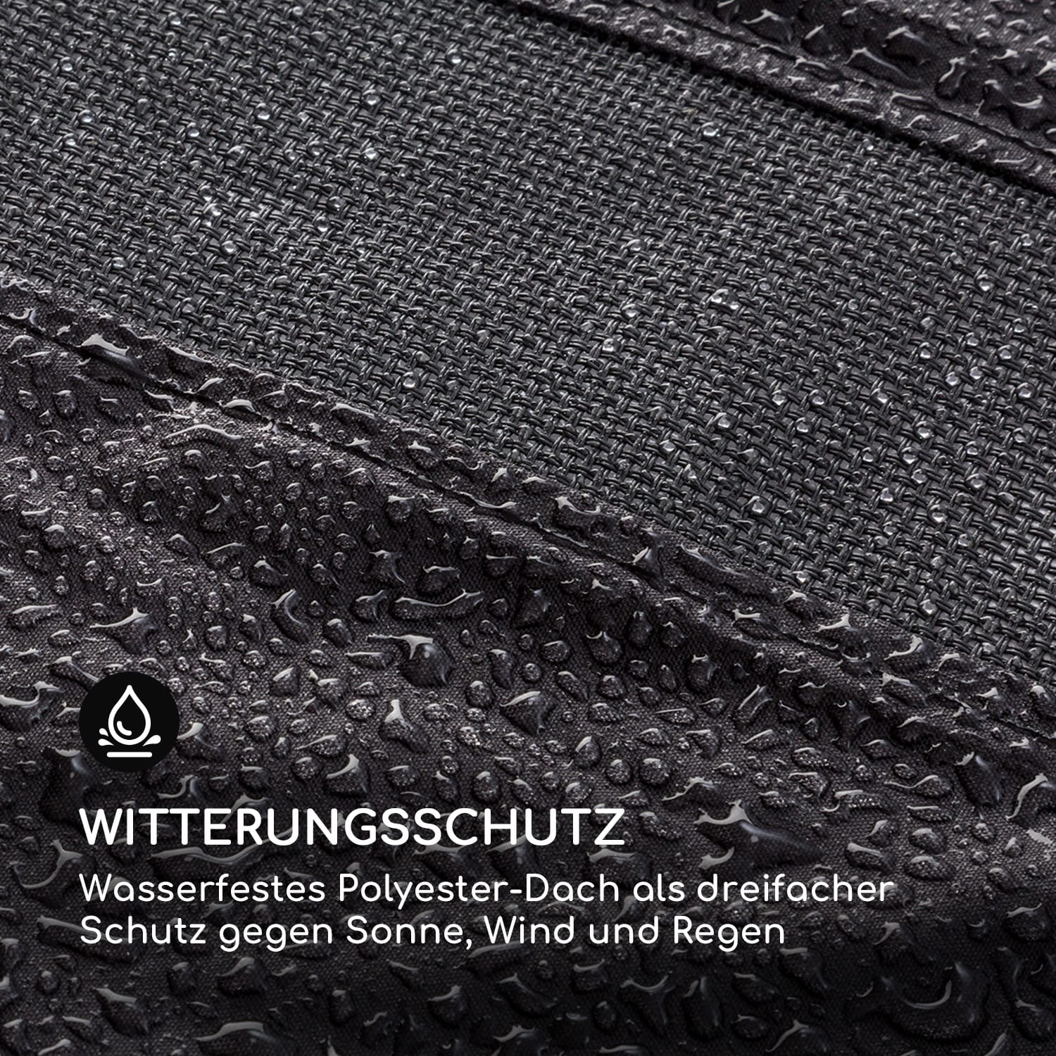 Senator Lounge Gartenliege 188x208x205cm Sonnendach Polyester Stahl Dunkelgrau