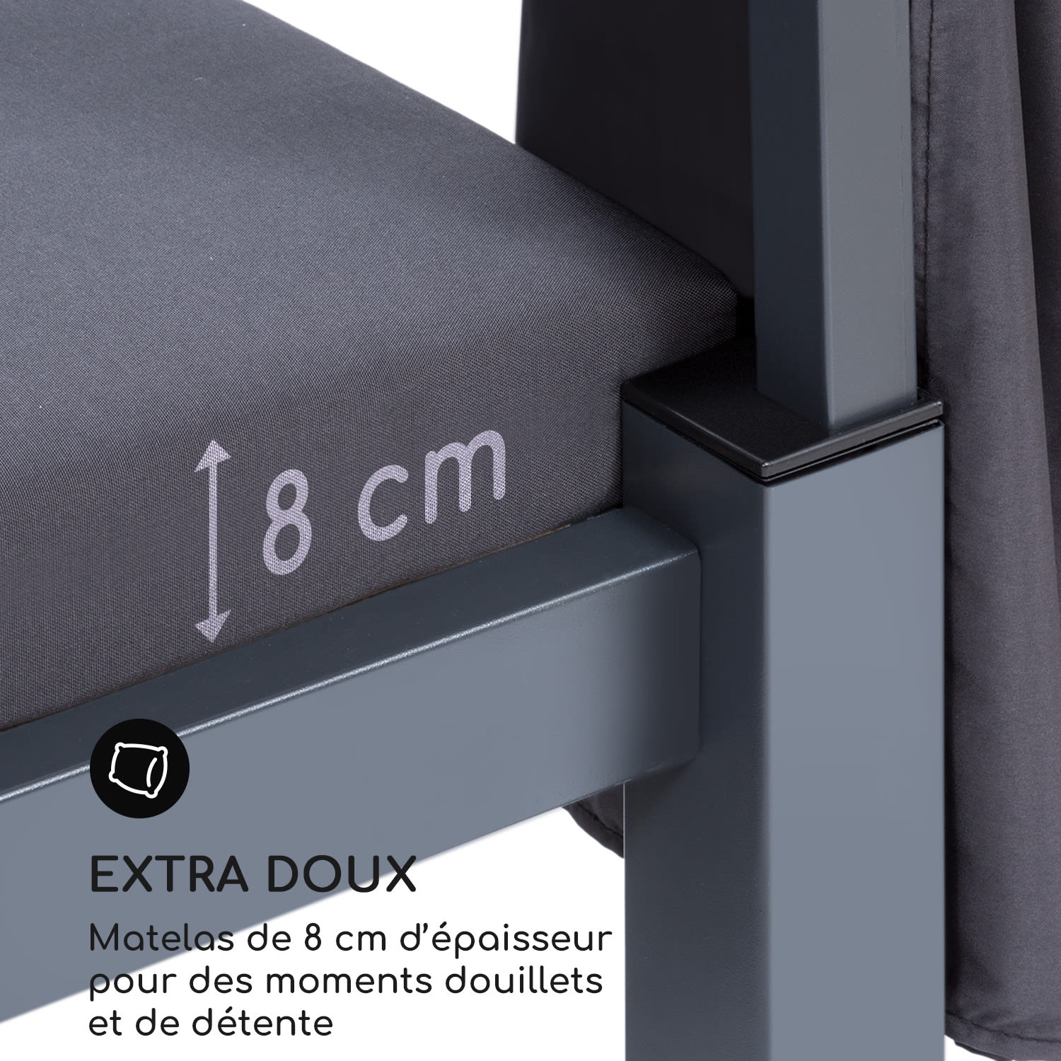 Senator Lounge Transat 188 x 208 x 205cm pare-soleil - gris Gris Foncé
