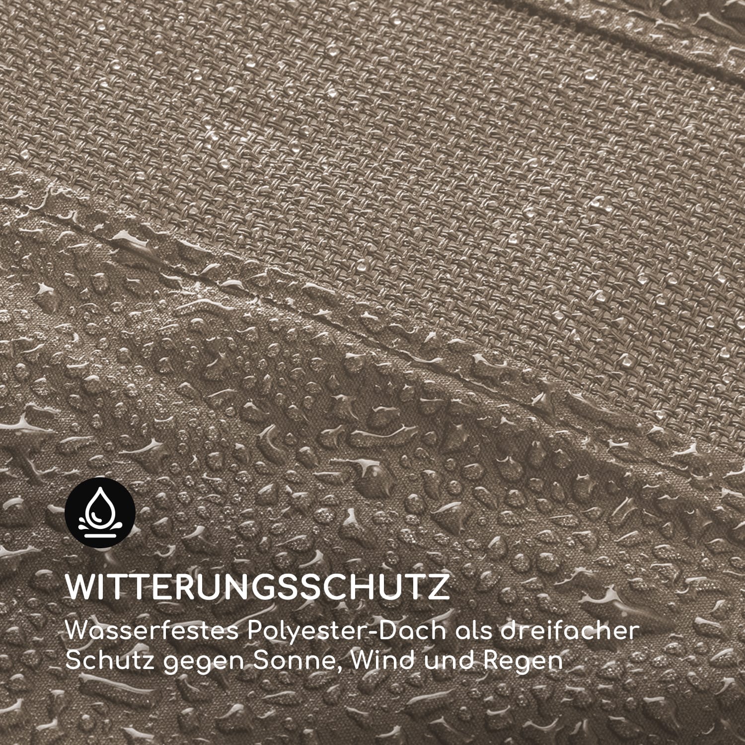 Senator Lounge Gartenliege 188x208x205cm Sonnendach Polyester Stahl Warmes Taupe