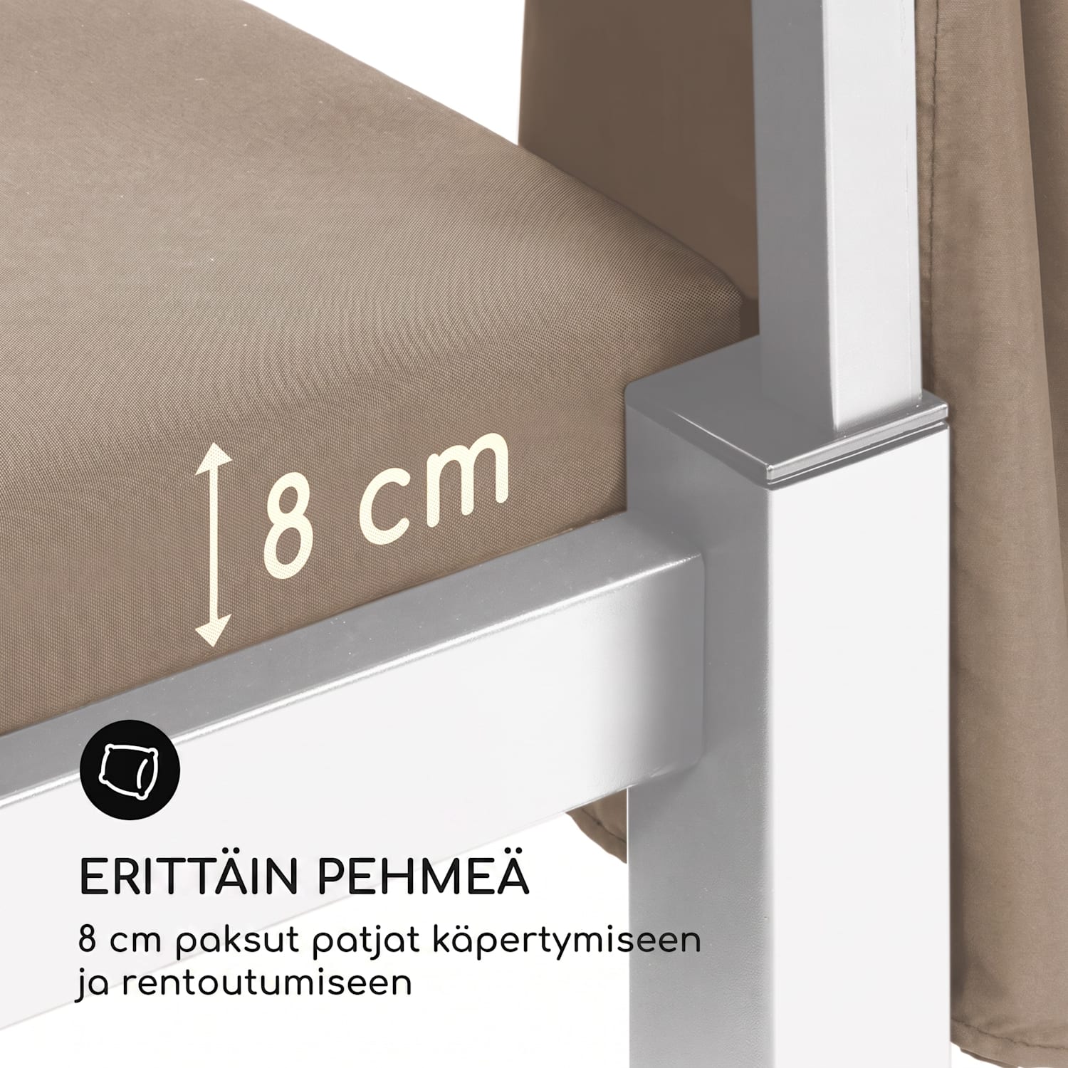 Senator Lounge puutarhatuoli 188x208x205cm aurinkokatos beige Lämmin Taupe