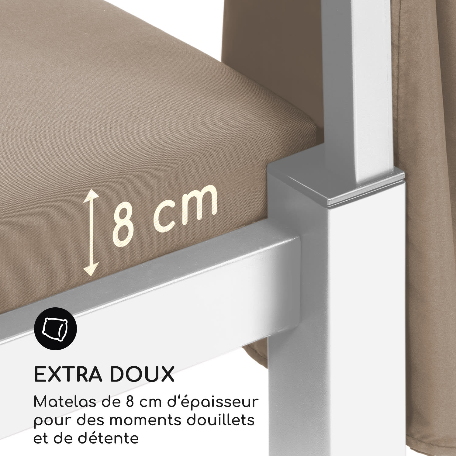 Senator Lounge Transat 188 x 208 x 205cm pare-soleil - taupe Taupe chaud
