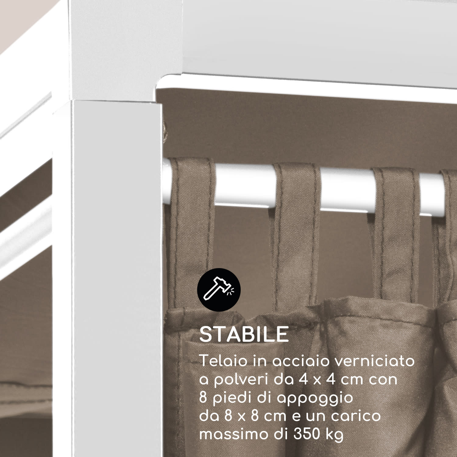 Senator Lounge Sdraio da Giardino 188x208x205cm Parasole talpa Taupe caldo