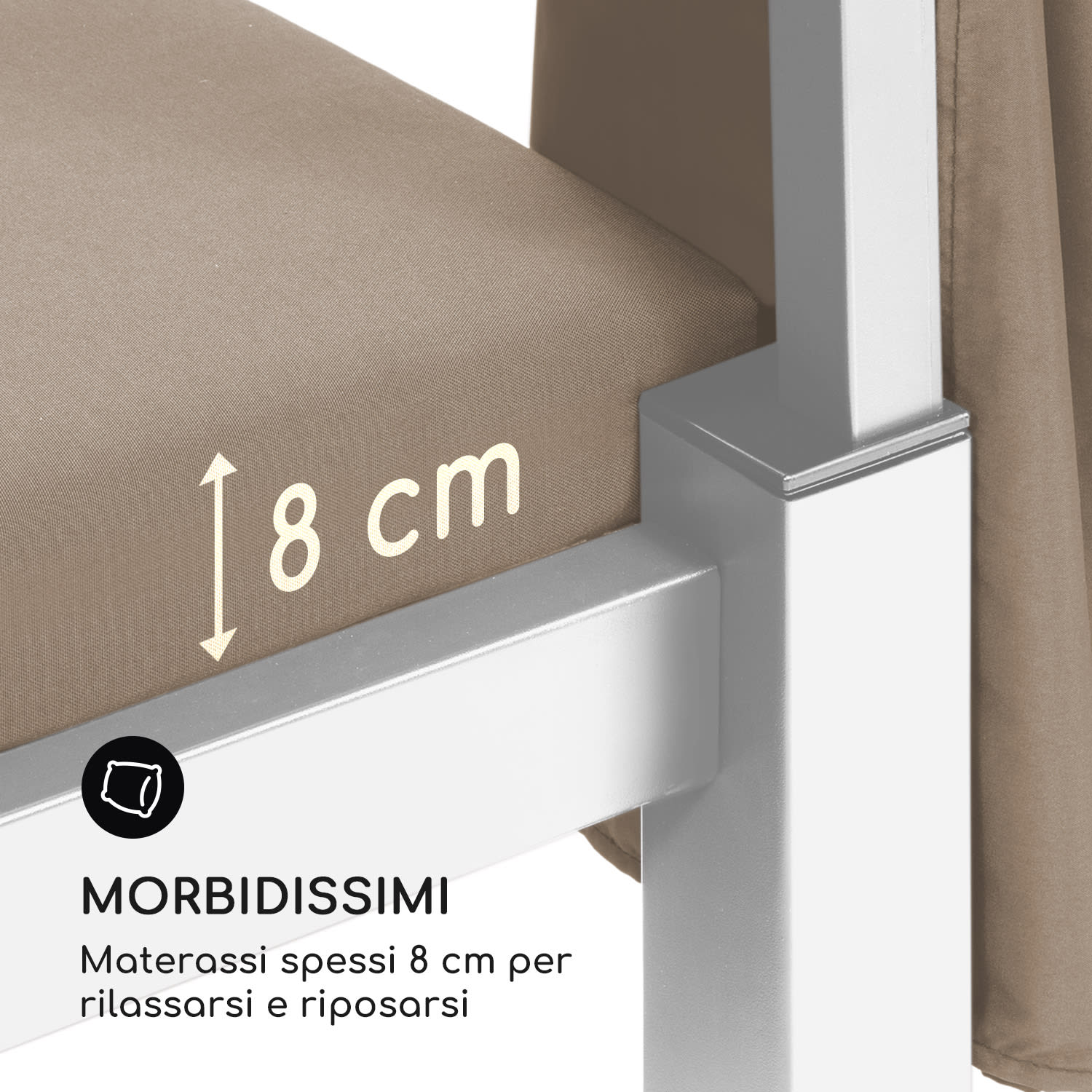 Senator Lounge Sdraio da Giardino 188x208x205cm Parasole talpa Taupe caldo