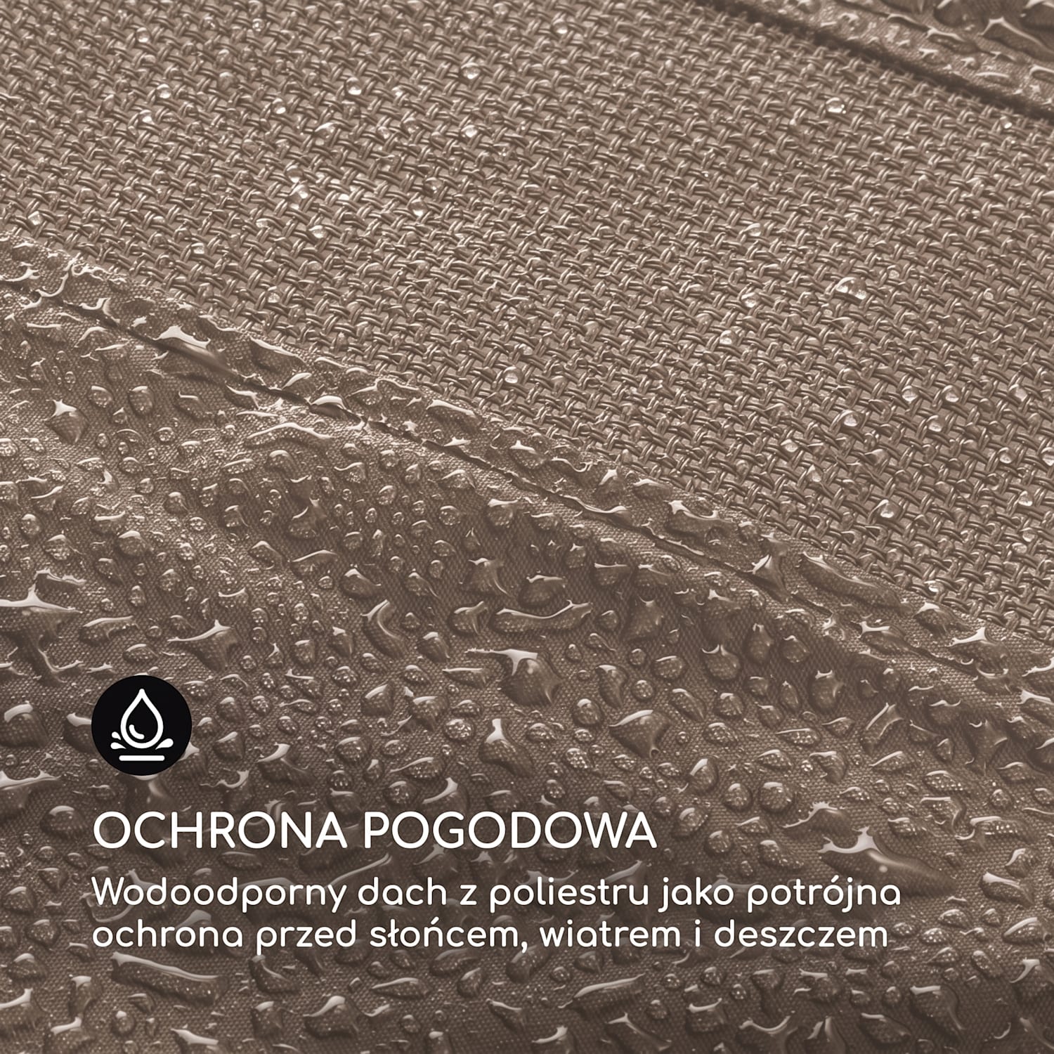 Senator Lounge, leżak ogrodowy, leżanka, 188 x 208 x 205 cm, dach przeciwsłoneczny Ciepły Taupe
