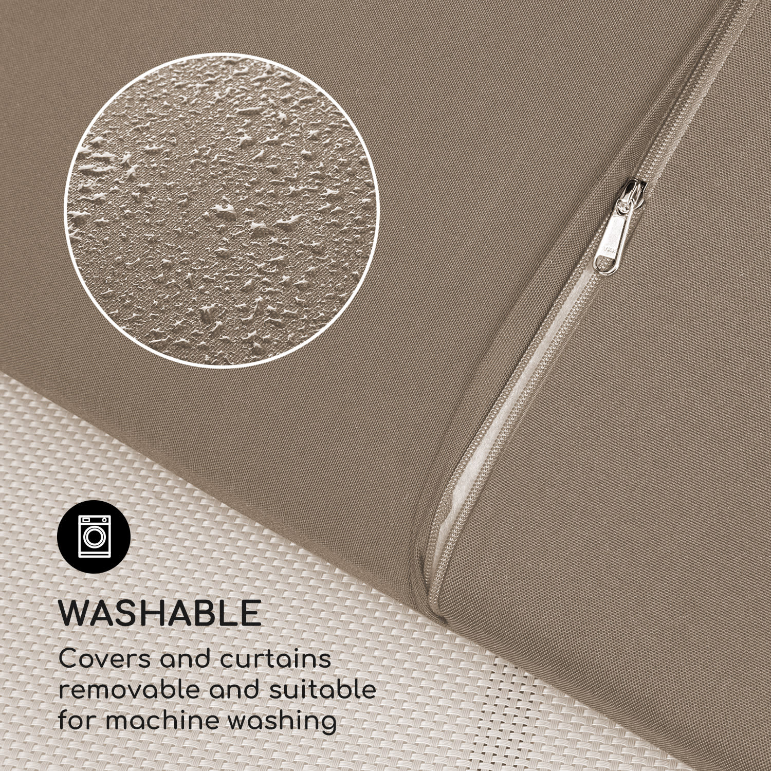 Senator Lounge, zahradní lehátko, 188 x 208 x 205 cm, stříška proti slunci, taupe Teplá taupe