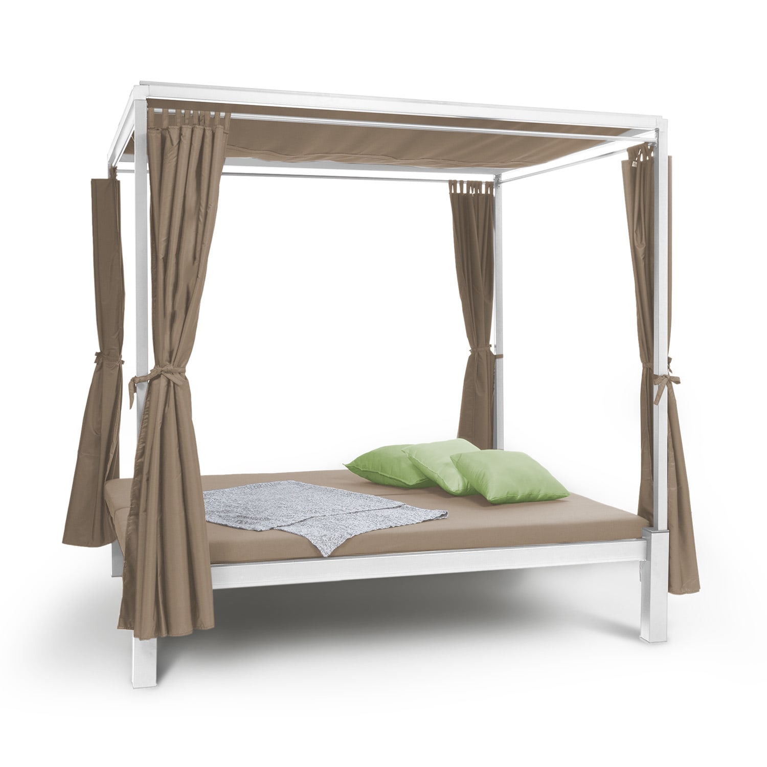 Senator Lounge Gartenliege 188x208x205cm Sonnendach Polyester Stahl Warmes Taupe