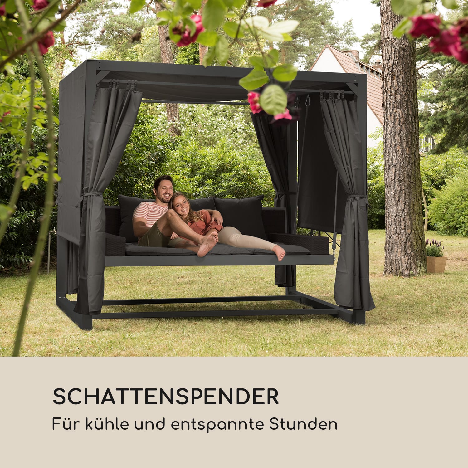 Eremitage Ersatzdach Sonnenschutz Polyester wasserdicht grau Dunkelgrau