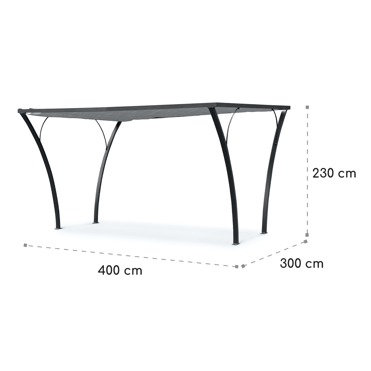 Palazzo, altana ogrodowa, pawilon, pawilon, 4 x 3 m, składany dach, aluminium 