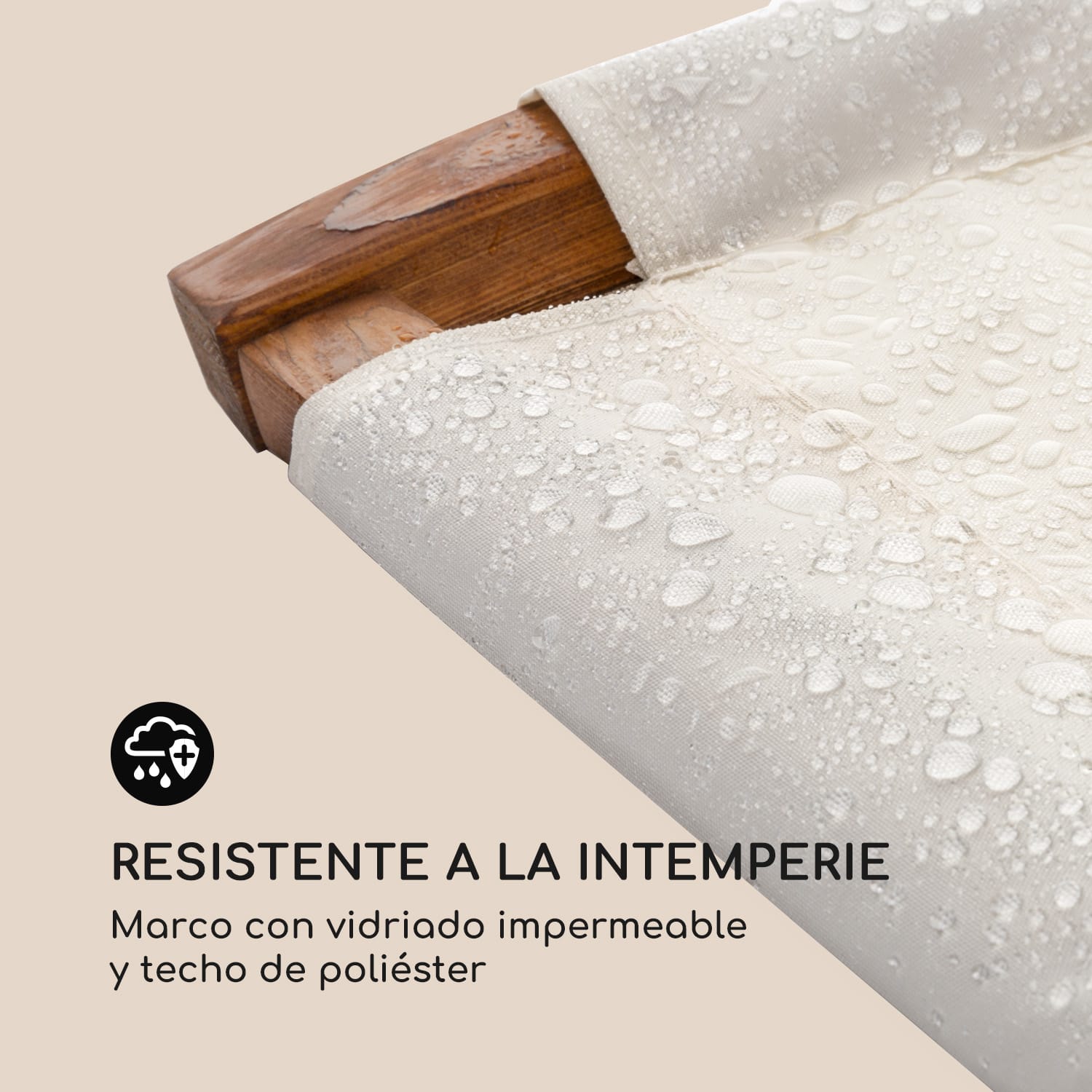 Mauritius Tumbona Columpio con techo ComfortMesh máx. 180 kg Resistente a la intemperie Crema 