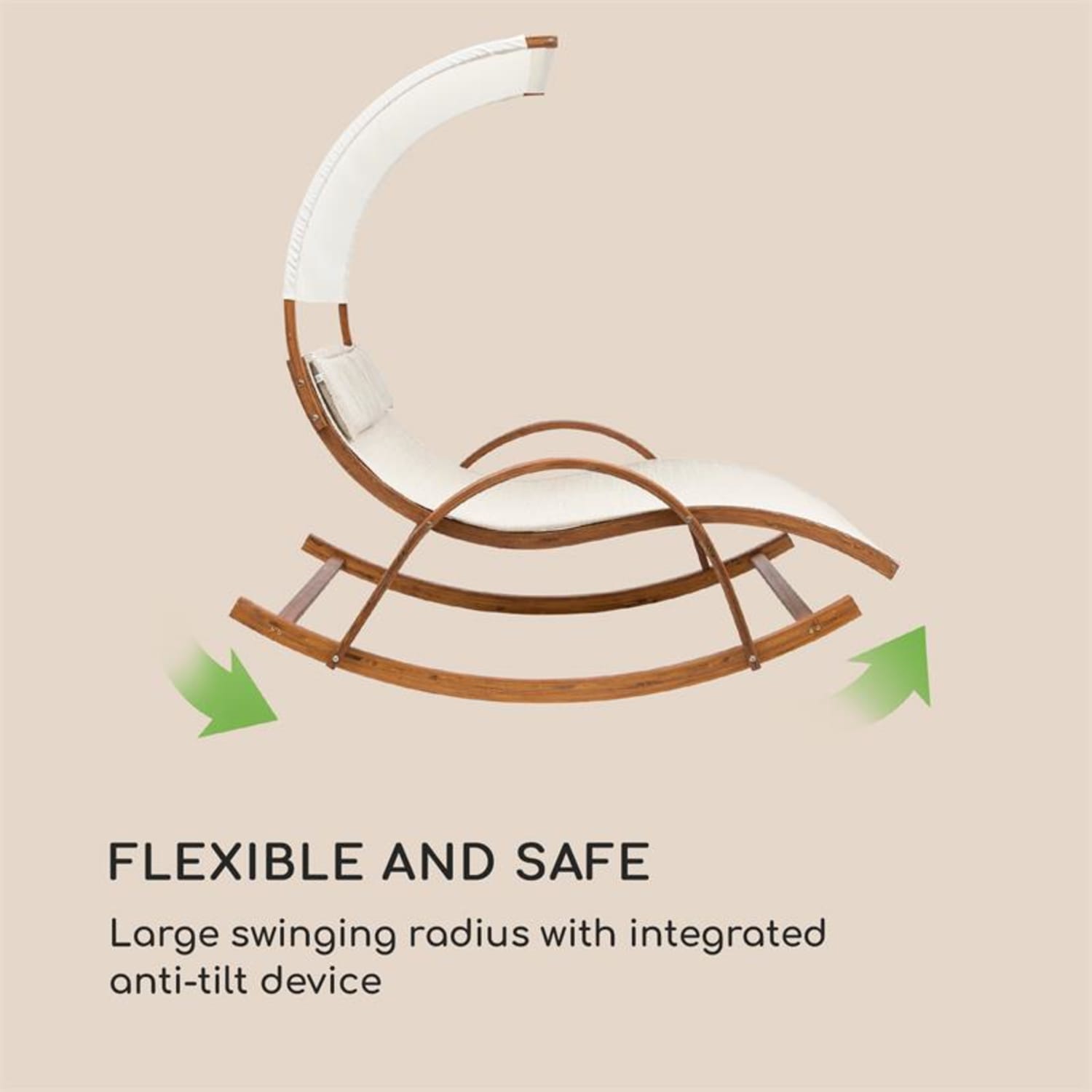 Mauritius, gugalni ležalnik, s streho, ComfortMesh, 180 kg maks., vodoodporen, krem 