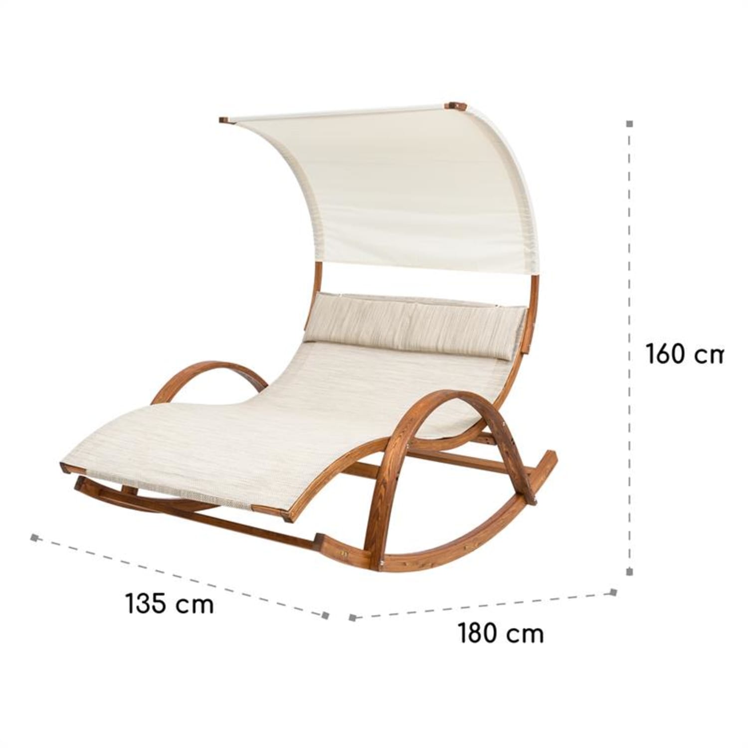 Mauritius Tumbona Columpio con techo ComfortMesh máx. 180 kg Resistente a la intemperie Crema 