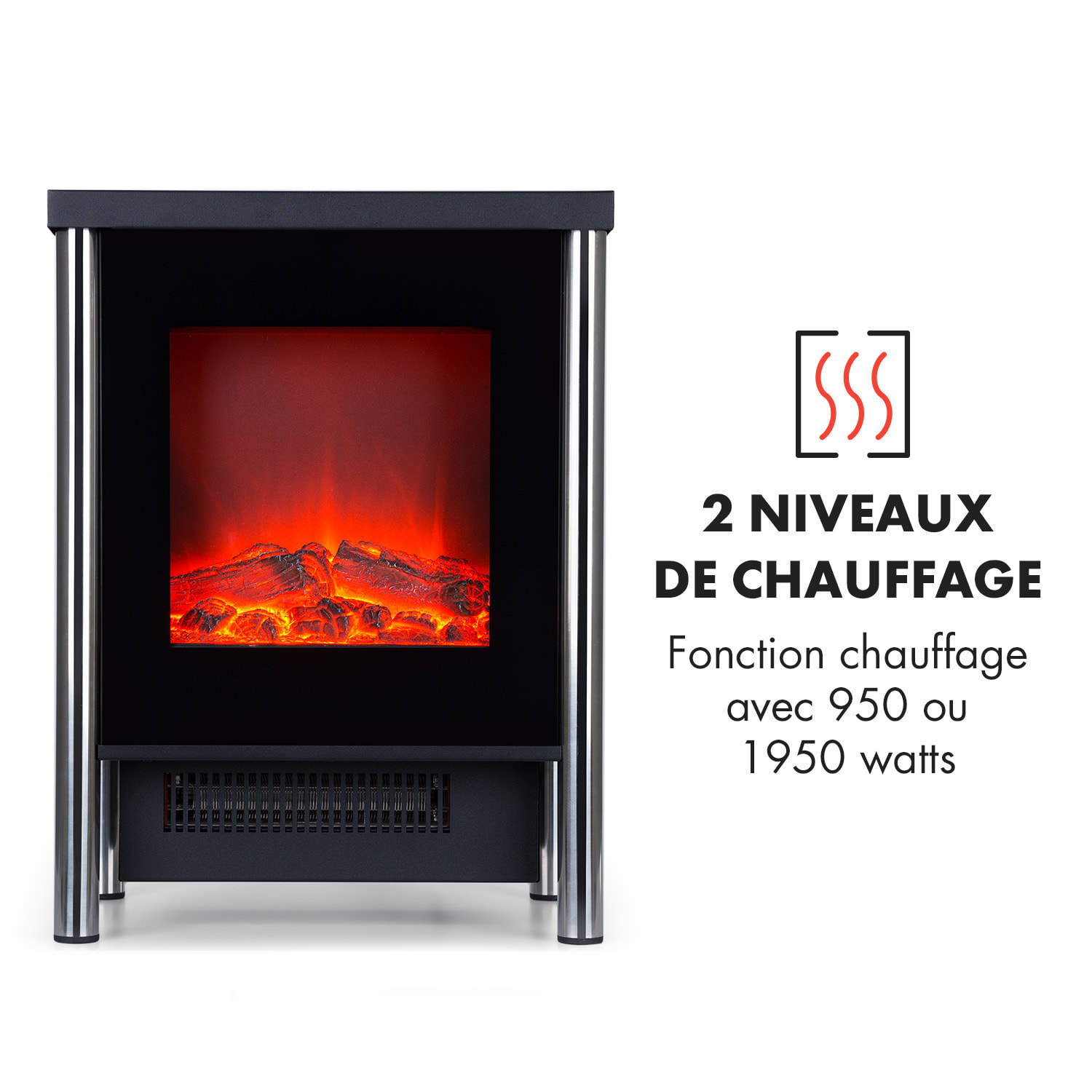 Copenhagen elektrische haard 950/1900W thermostaat glazen front 
