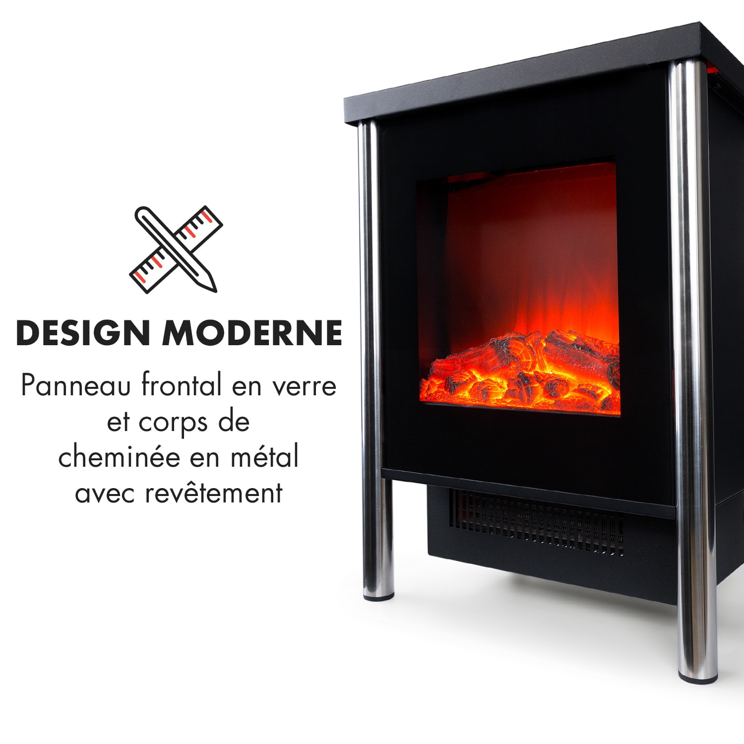 Copenhagen elektrische haard 950/1900W thermostaat glazen front 