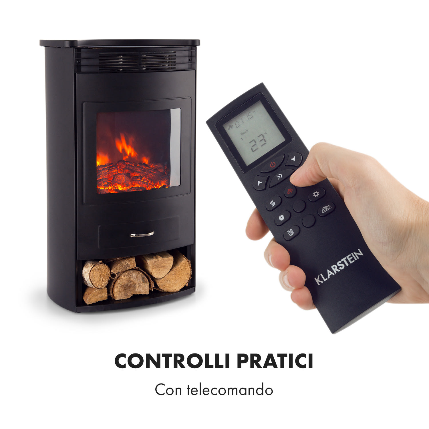 Bormio Electric Fireplace 950/1800W Termostato Timer settimanale 1800 W | Sì | Nero