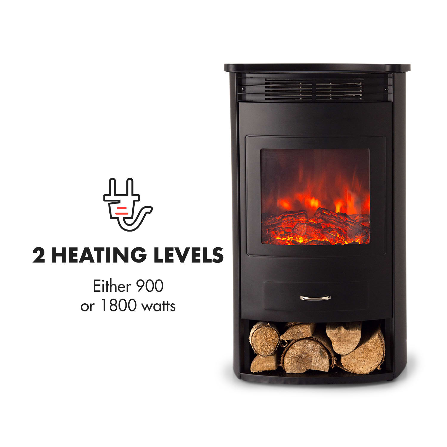 Bormio Electric Fireplace 950/1800W Thermostat Weekly Timer 1800 W | Yes | Black