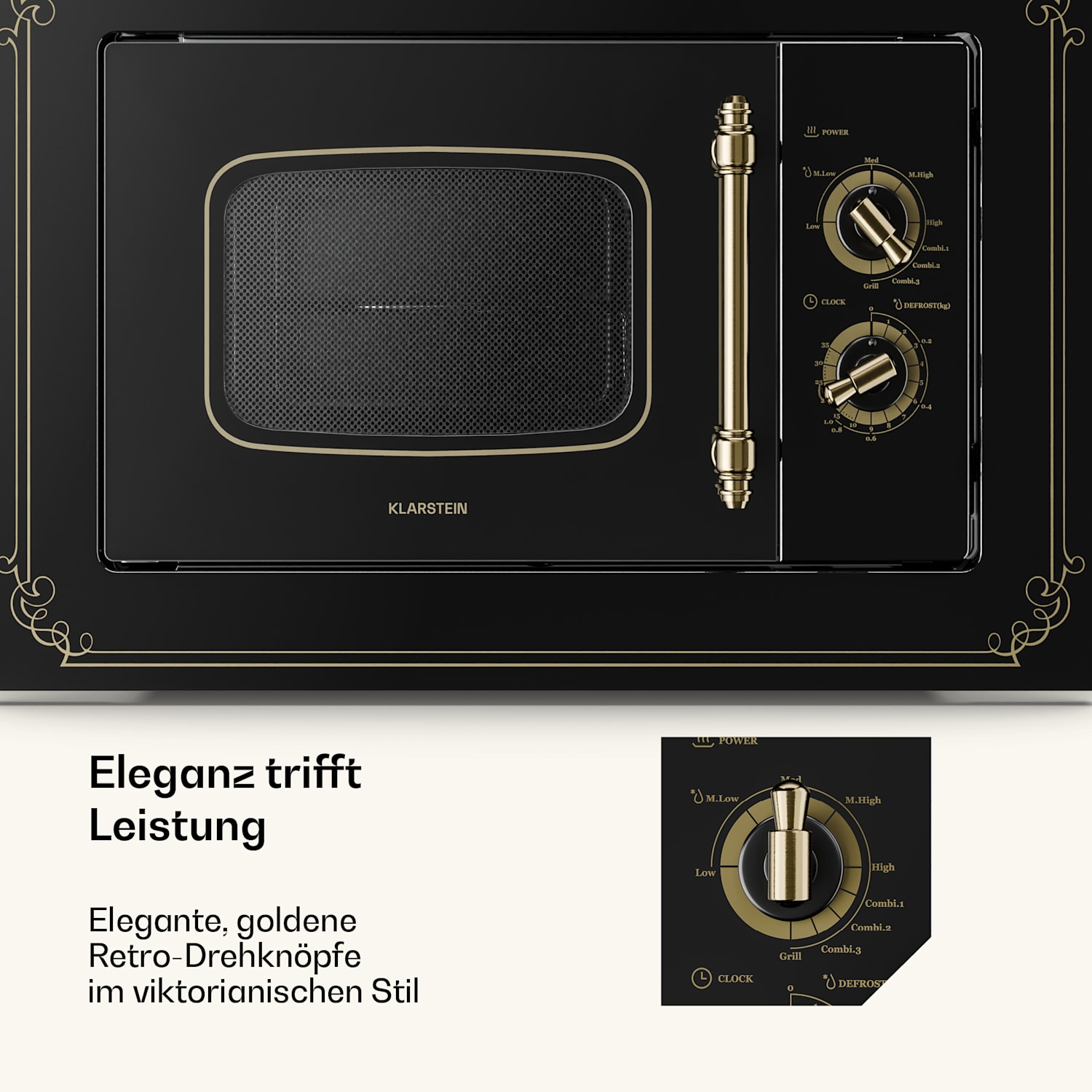 Victoria 20 Microonde ad Incasso, 20 l, 800 W, Grill: 1000 W, Nero Nero