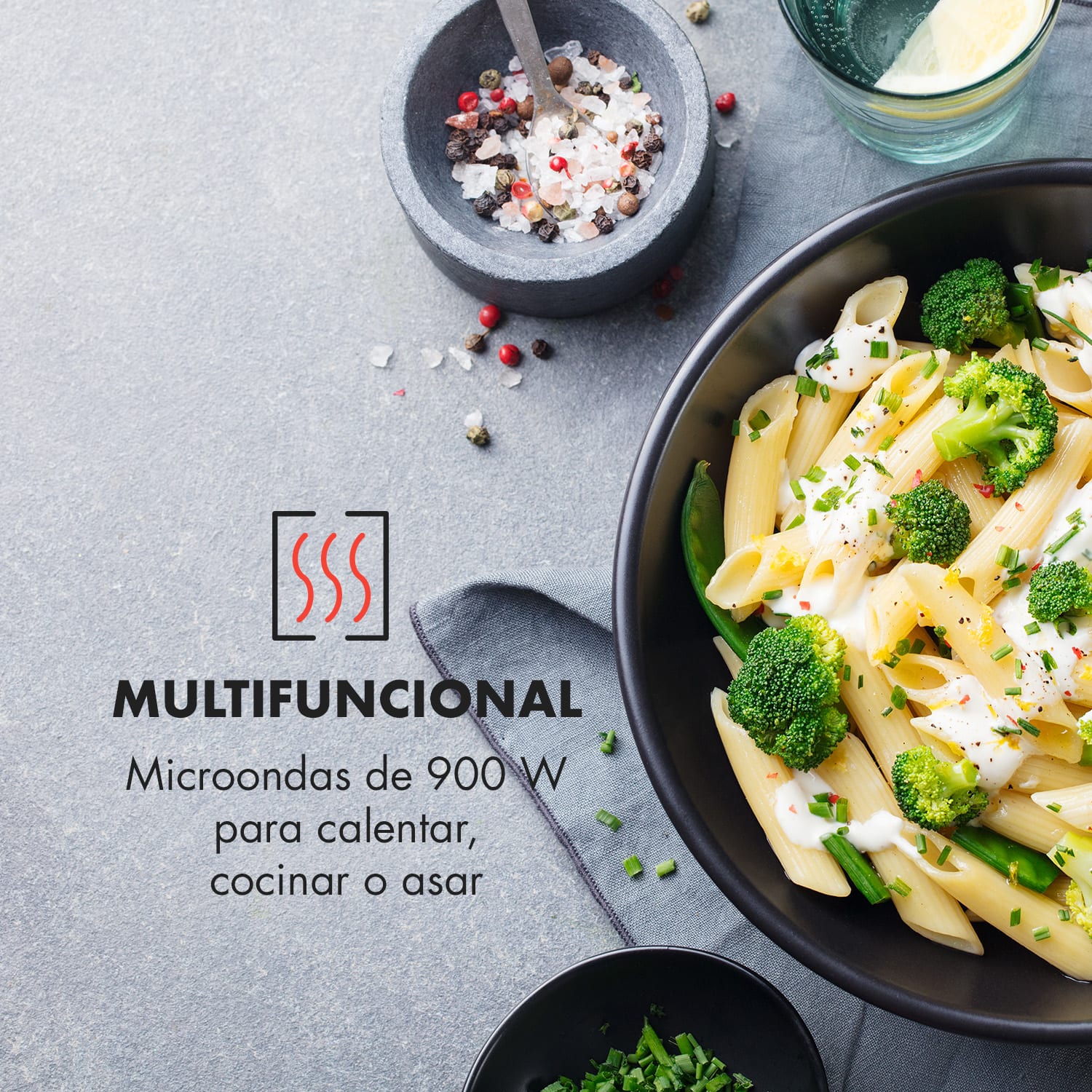 Victoria 25 Microondas encastrable, 25 l, 900 W, Grill: 1000 W, negra 