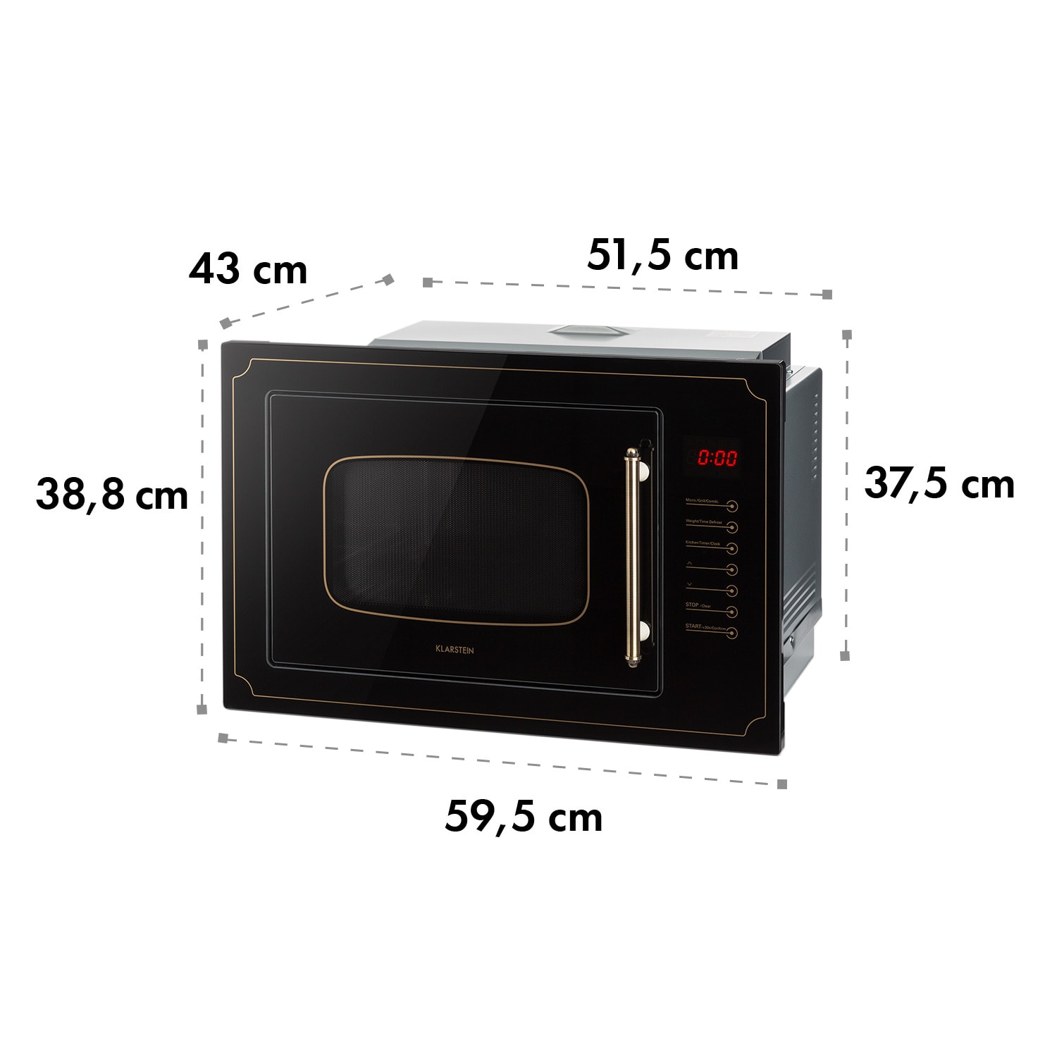 Victoria 25 inbouw magnetron 25 l, 900W, grill: 1000W zwart 