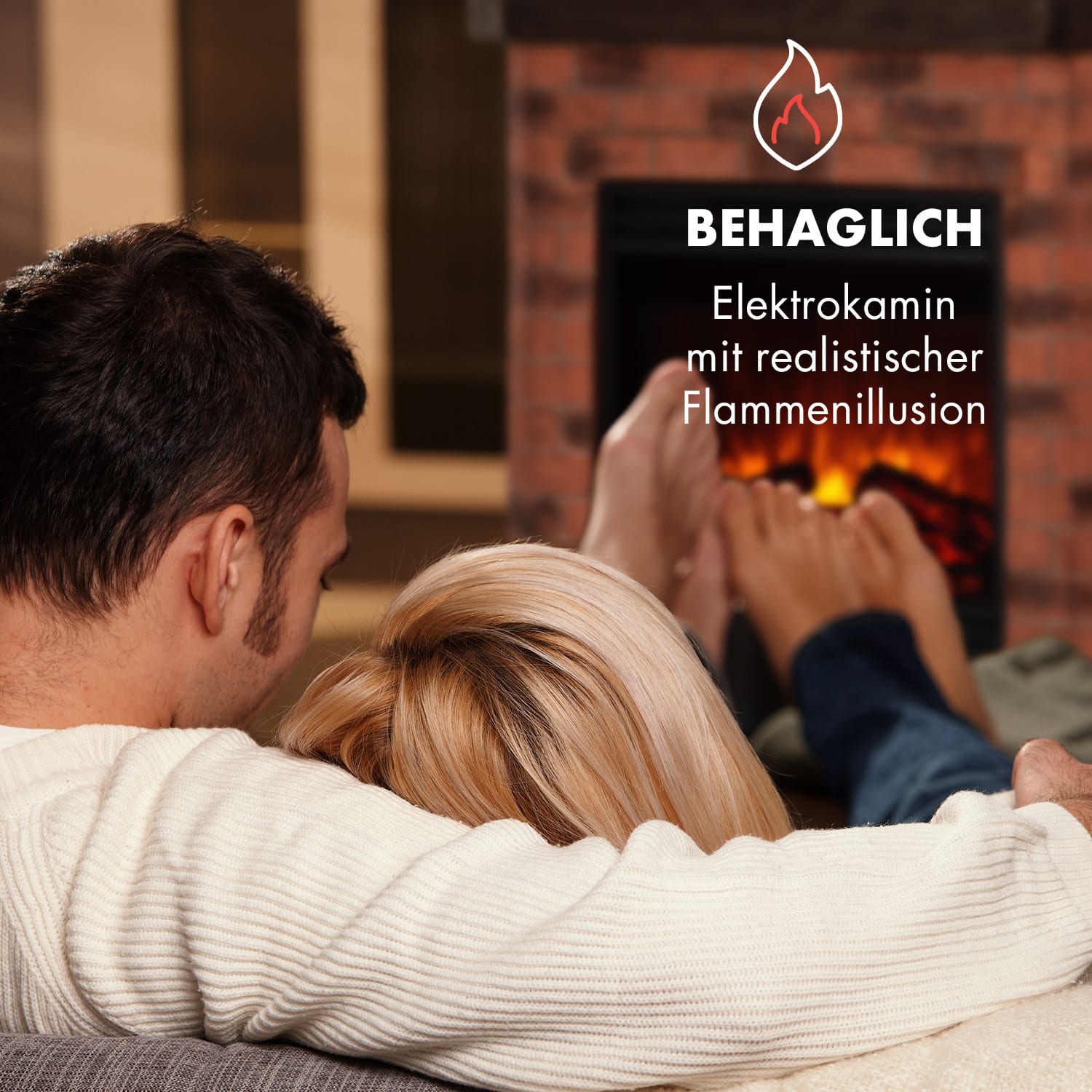 Villach Elektrischer Kamin 1800W Steindekor Polystone Fernbedienung 