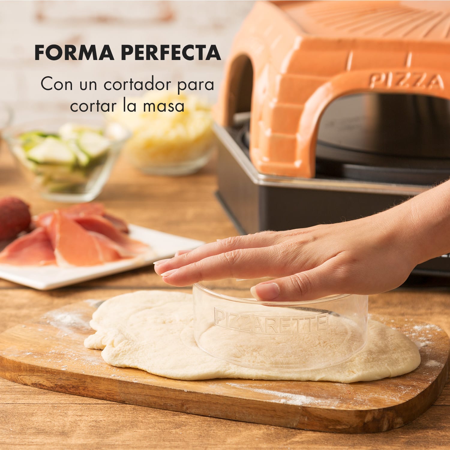 Capricciosa Horno para pizza 1500 W Tapa de terracota Función de conservación del calor 