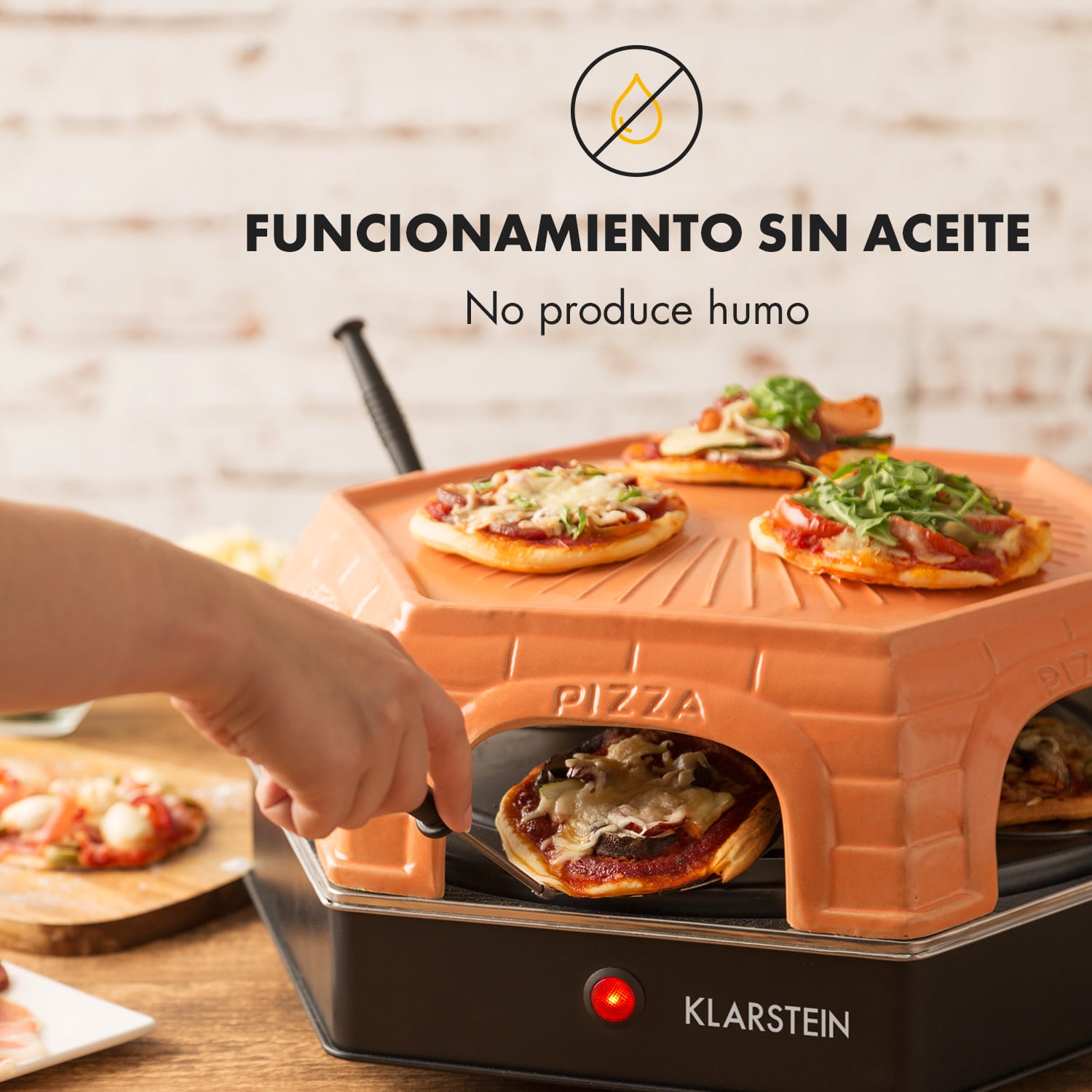 Capricciosa Horno para pizza 1500 W Tapa de terracota Función de conservación del calor 