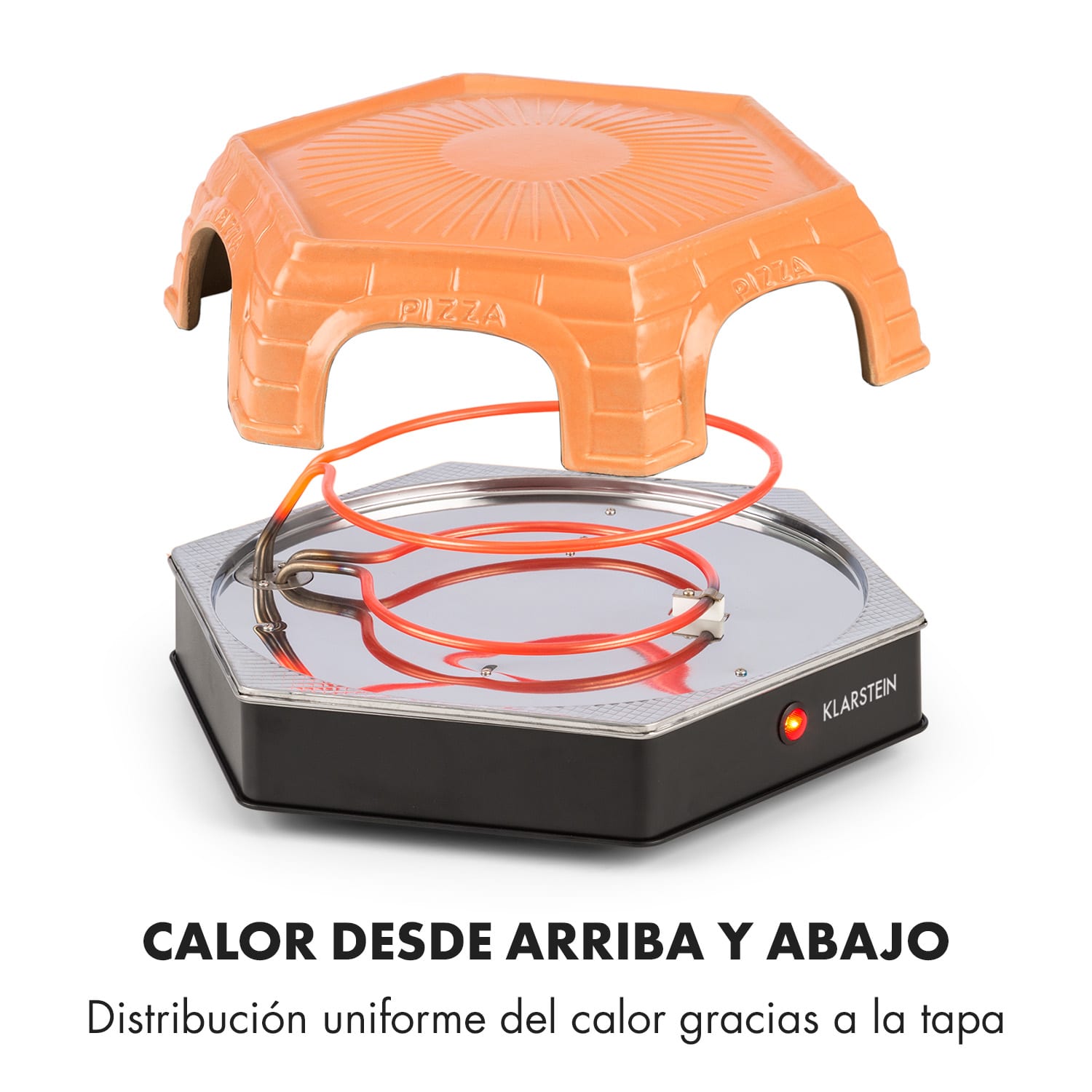 Capricciosa Horno para pizza 1500 W Tapa de terracota Función de conservación del calor 