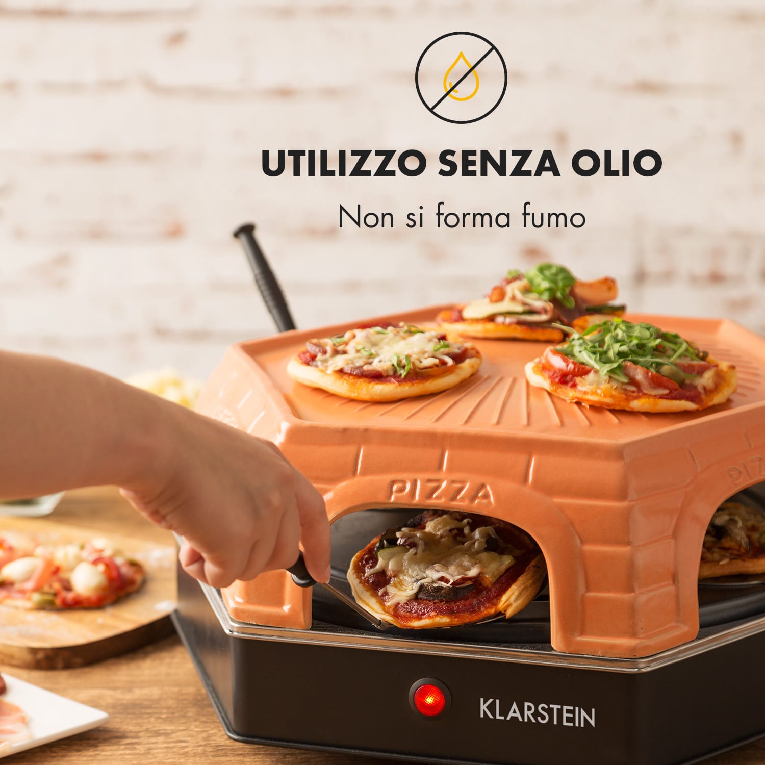 Capricciosa Forno per Pizza 1500 W Copertura in Terracotta Funzione Riscaldamento 