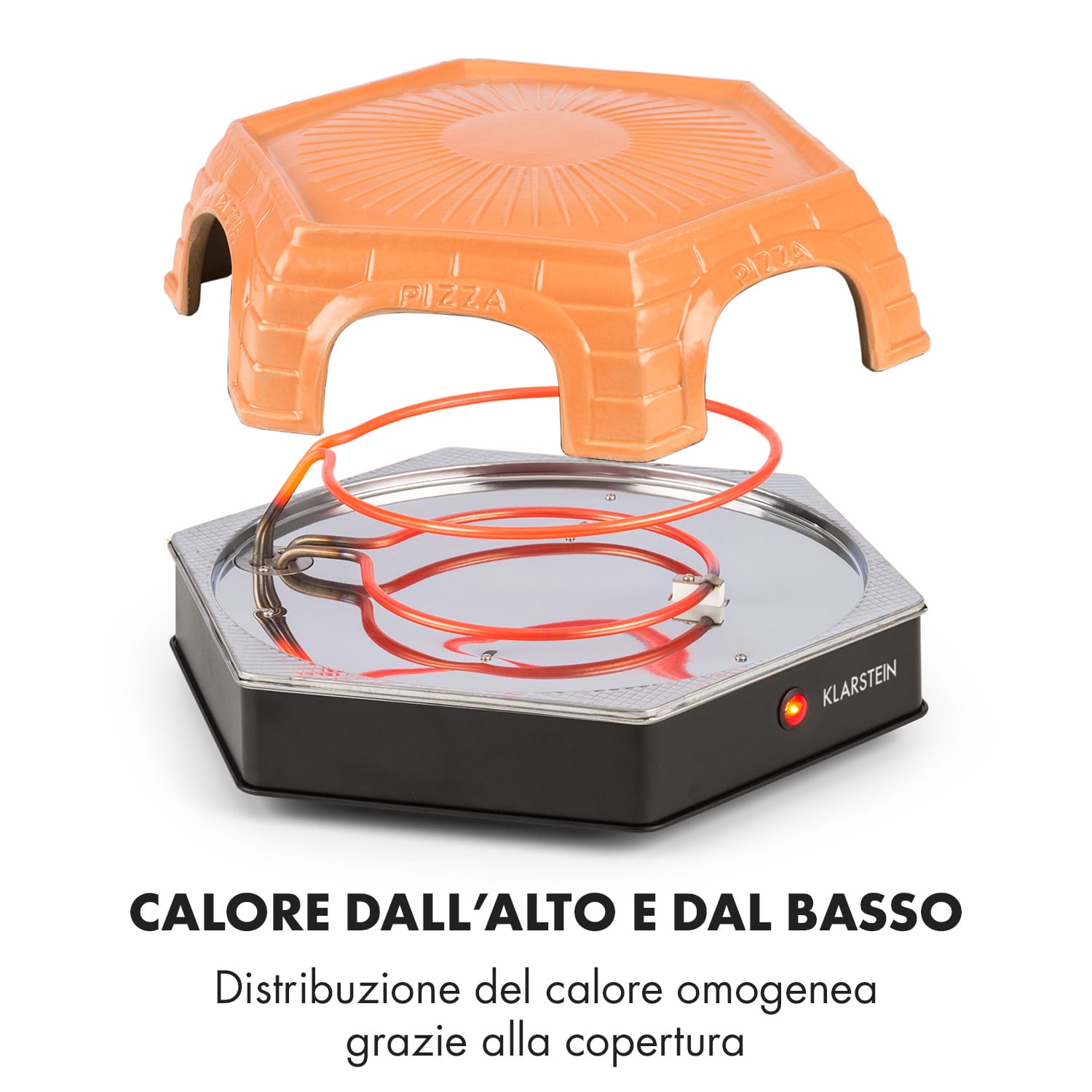 Capricciosa Forno per Pizza 1500 W Copertura in Terracotta Funzione Riscaldamento 