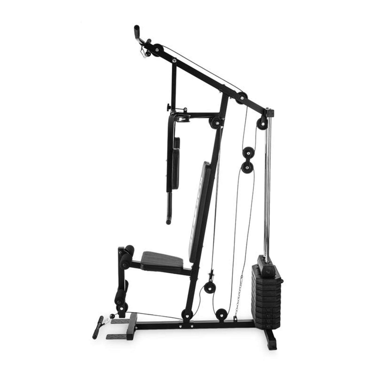 Strongbase, wielofunkcyjny atlas do ćwiczeń, 45 kg/100 lb, 3 wyciągi, kolor czarny