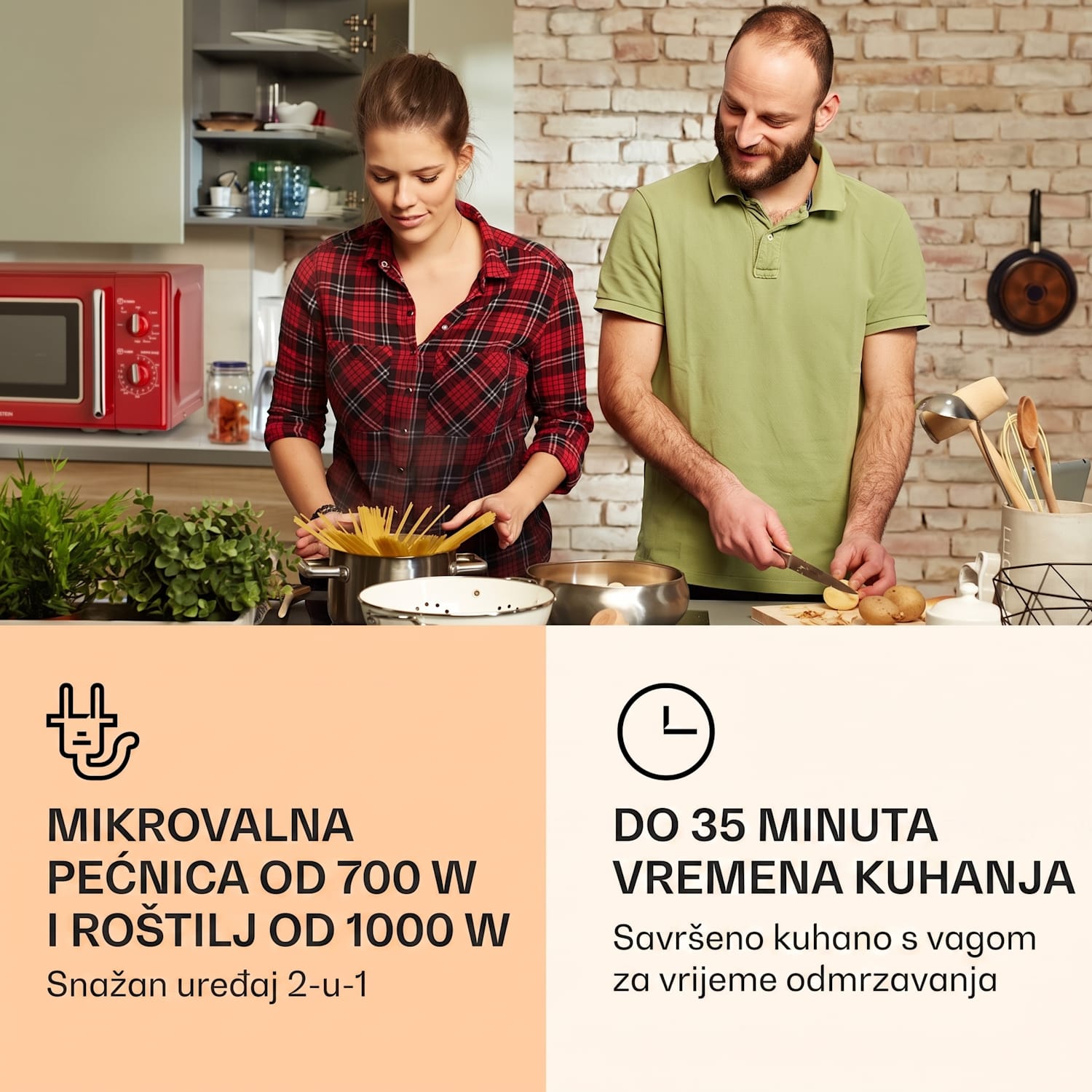 Caroline, mikrovalna pećnica, crvena Crvena