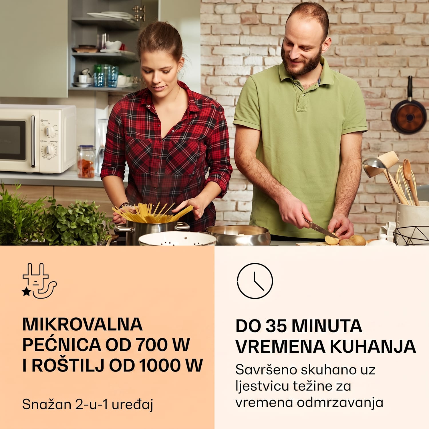 Caroline, mikrovalna pećnica, krem Vintage kremasta