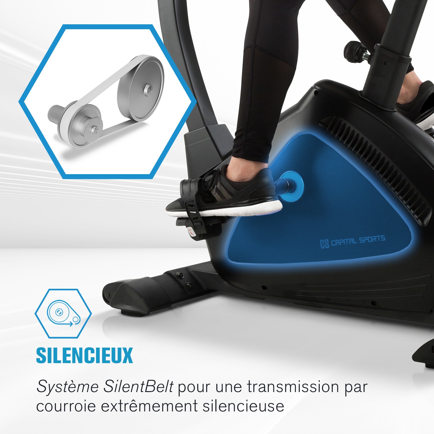 Evo Track Cardiobike Vélo d'appartement Bluetooth Application volant d'inertie 15kg Evo Track - 15 kg