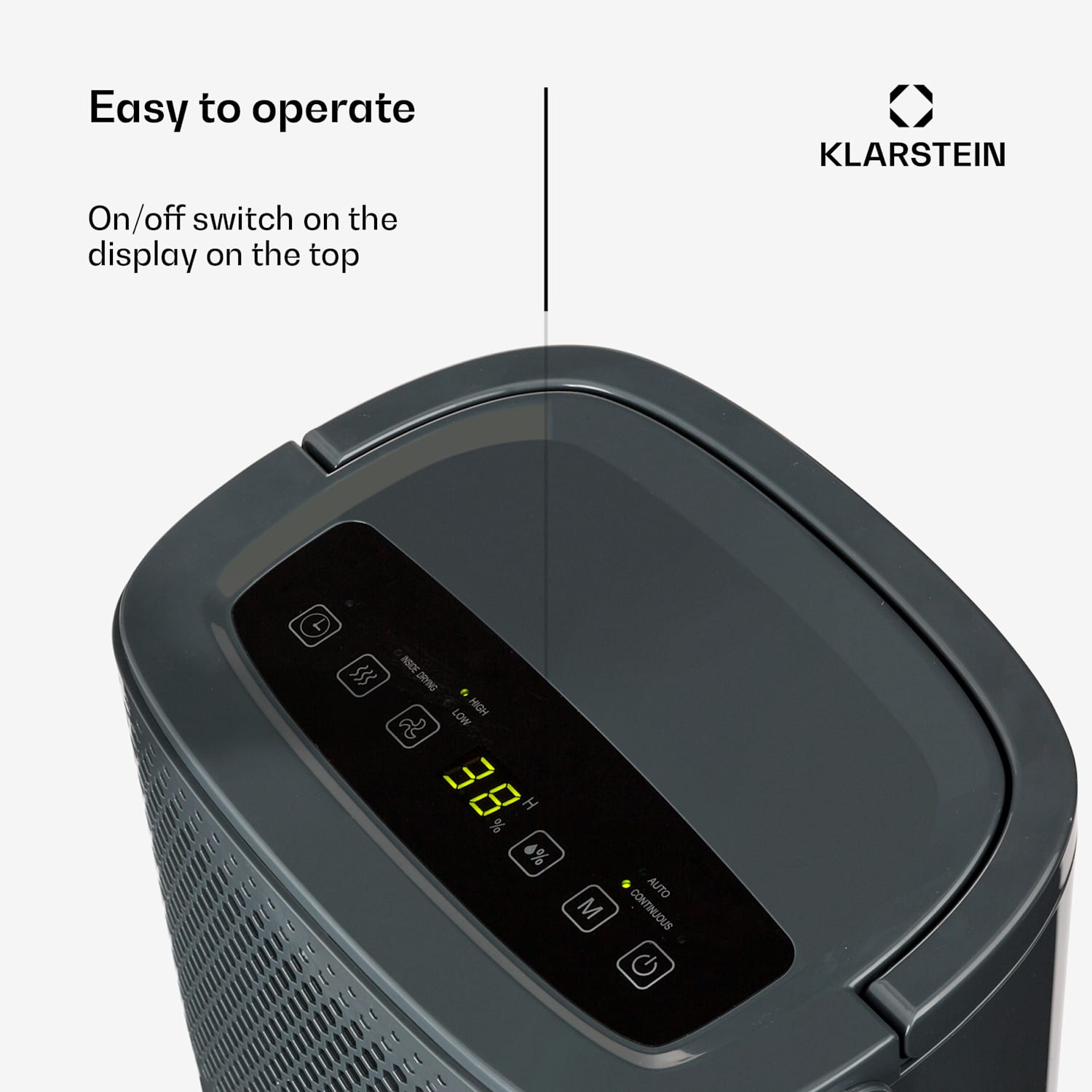 DryFy 10 desumidificador 240W 10l/d 100m³/h 15-20m² 10L/24h | Antracite