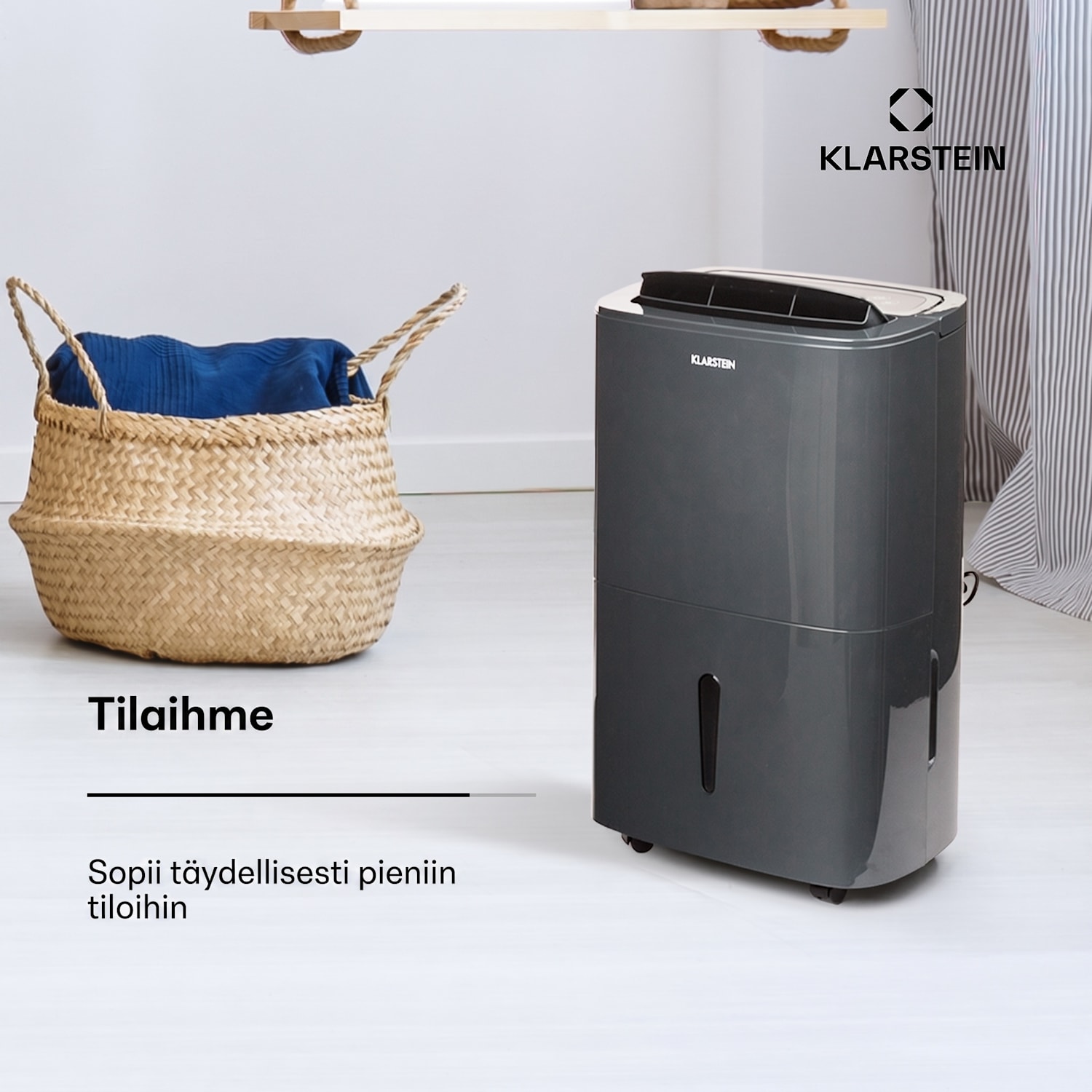DryFy20 ilmankuivain 420 W 20 l/d 230 m³/h 35-50 m² DrySelect 45 dB antrasiitti 20 L / 24 h | Antrasiitti