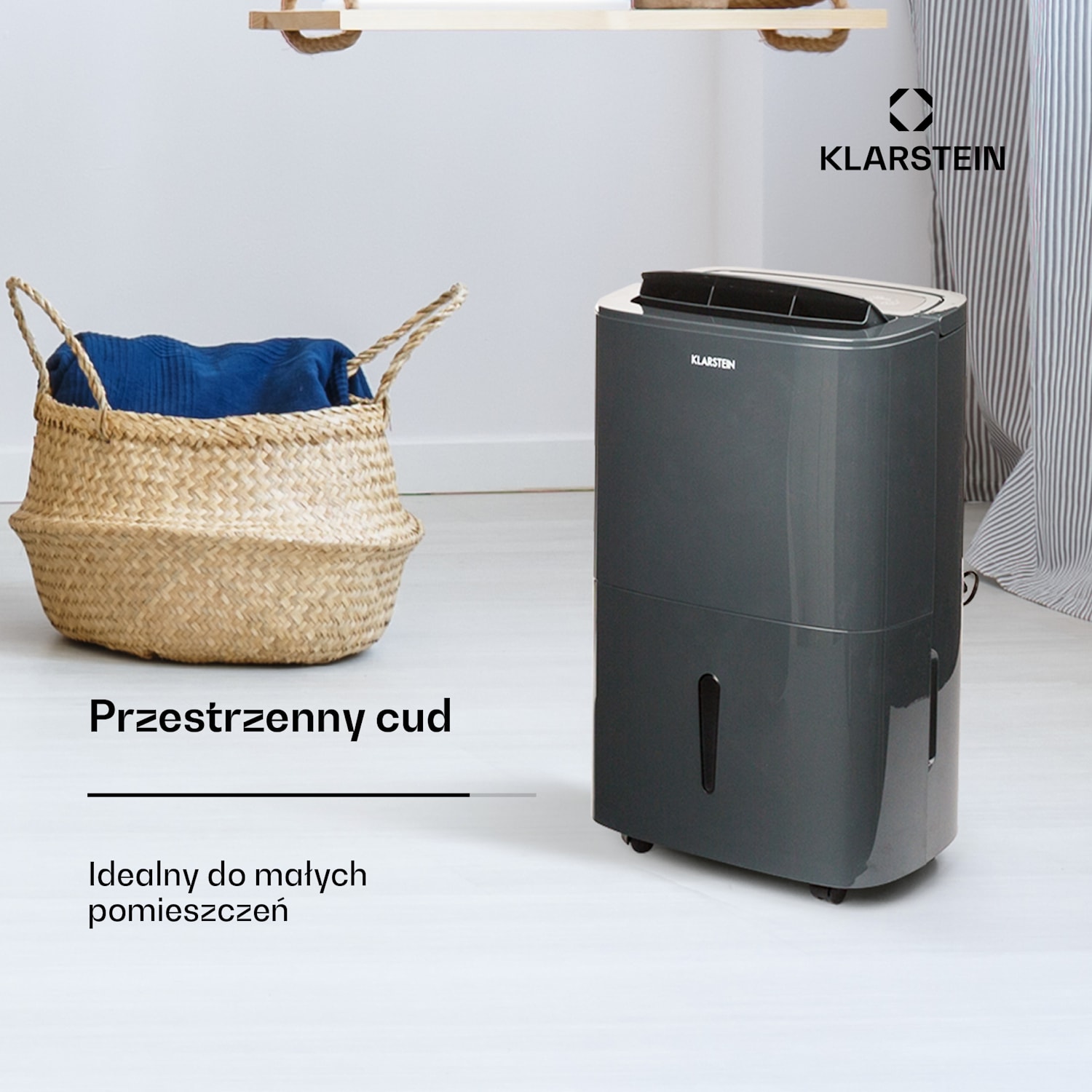 DryFy20, osuszacz powietrza, 420W 20l/d 230m³/h 35-50m² DrySelect 45dB, szary 20L/24h | Antracyt