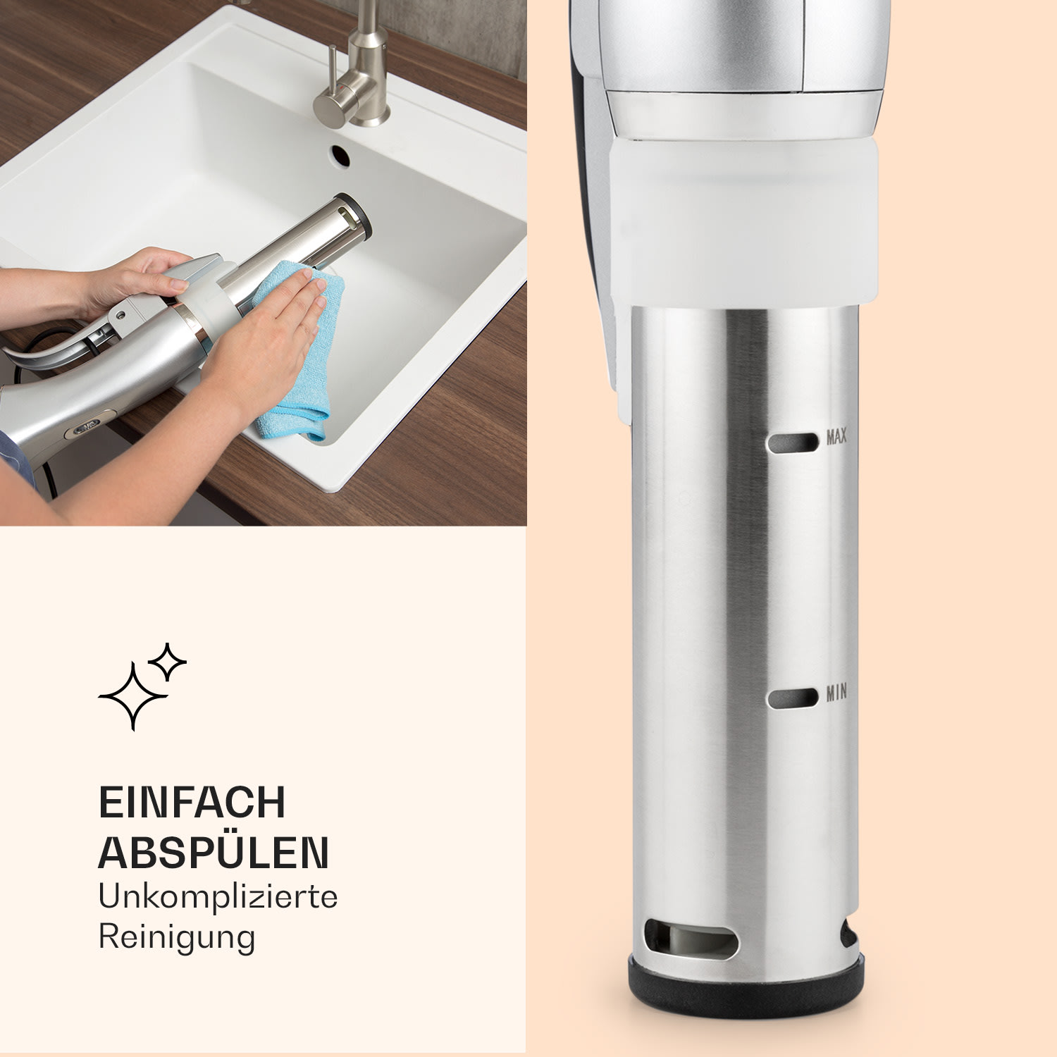 Quickstick Sous Vide Garer Thermostat: 50-95 °C für 20 L Edelstahl silver_metallic
